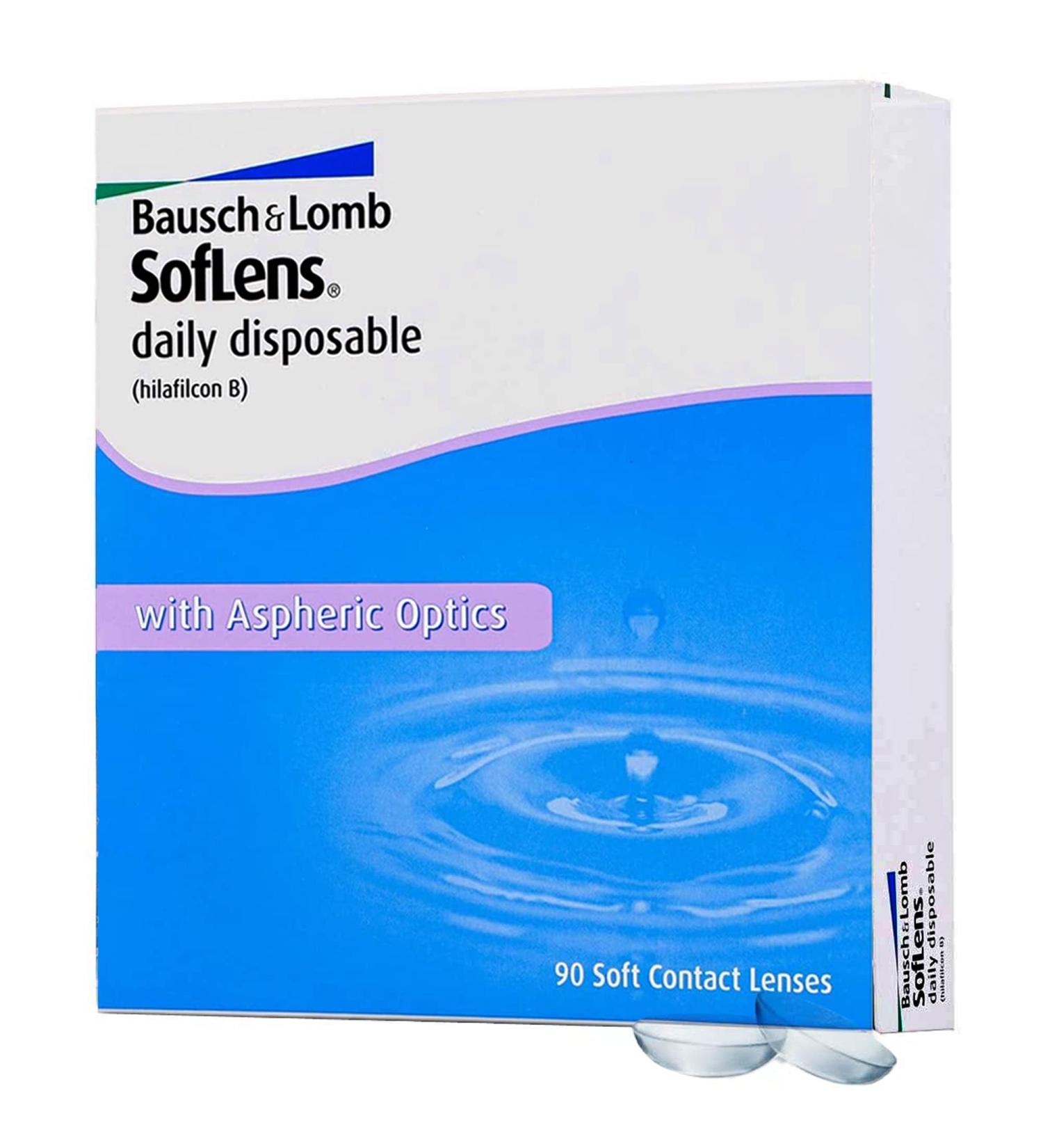 Bausch + Lomb Soflens Daily Disposable Contact Lenses - Spherical Soft BC 8.6 mm Dia 14.2 mm -8.5 Dioptria | 90 Pack International Shipping Available - Buy Online on GoSupps.com