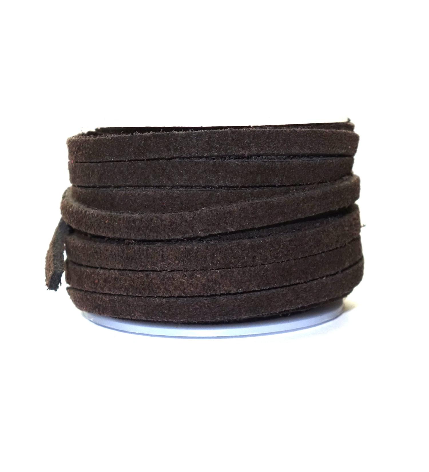 Genuine Dark Brown Suede Leather Cord - 4mm x 10m - for Necklace, Bracelet, and DIY Crafts - Buy Online on GoSupps.com