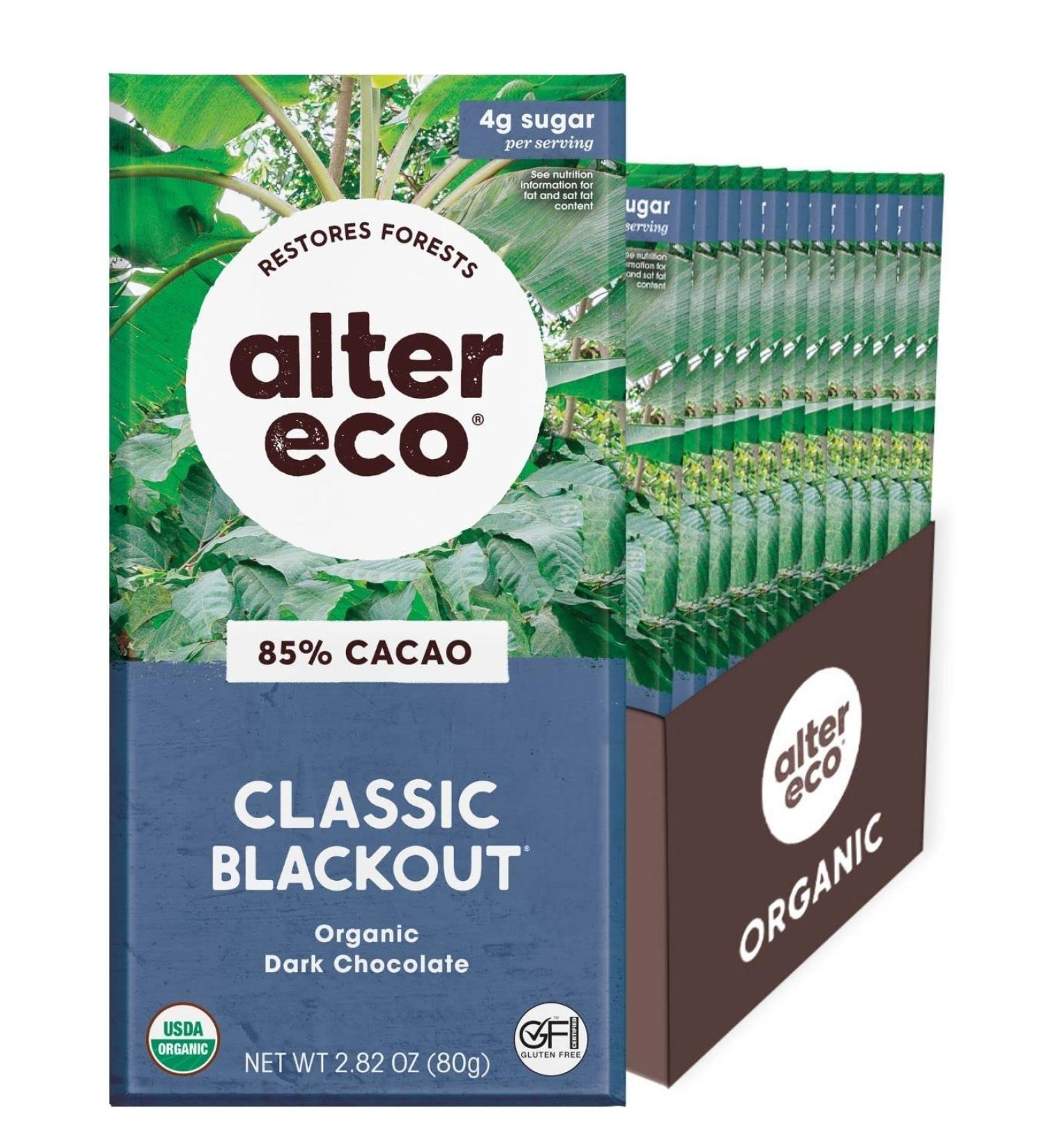 ALTER ECO Organic Dark Chocolate Classic Blackout - 85% 12 Pack brown - Buy Online on GoSupps.com