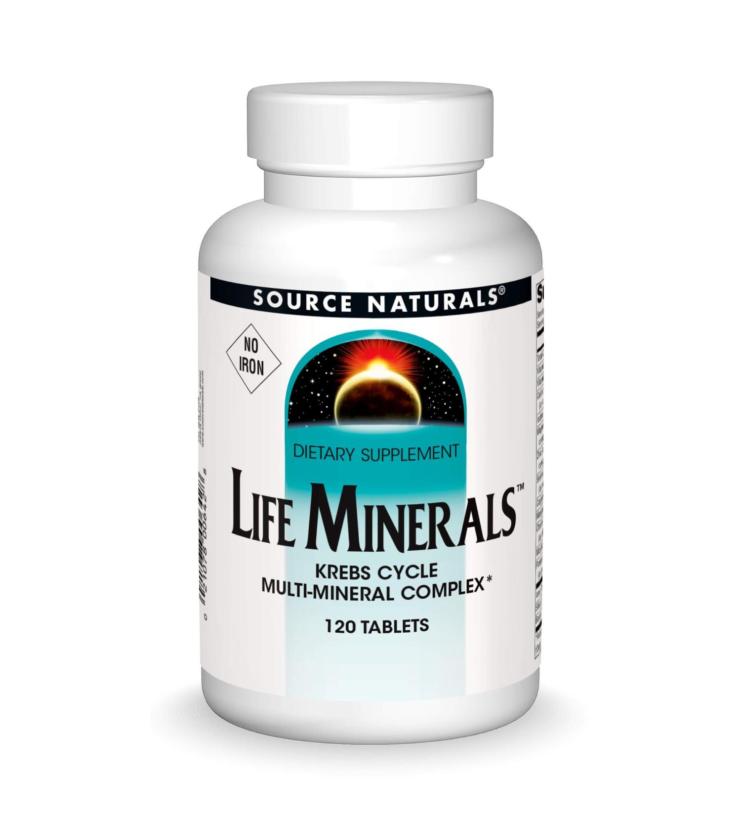 Source Naturals High Bioactivity Life Minerals - Iron-Free Krebs Cycle Multi-Mineral Complex - 120 Tablets - Buy Online on GoSupps.com