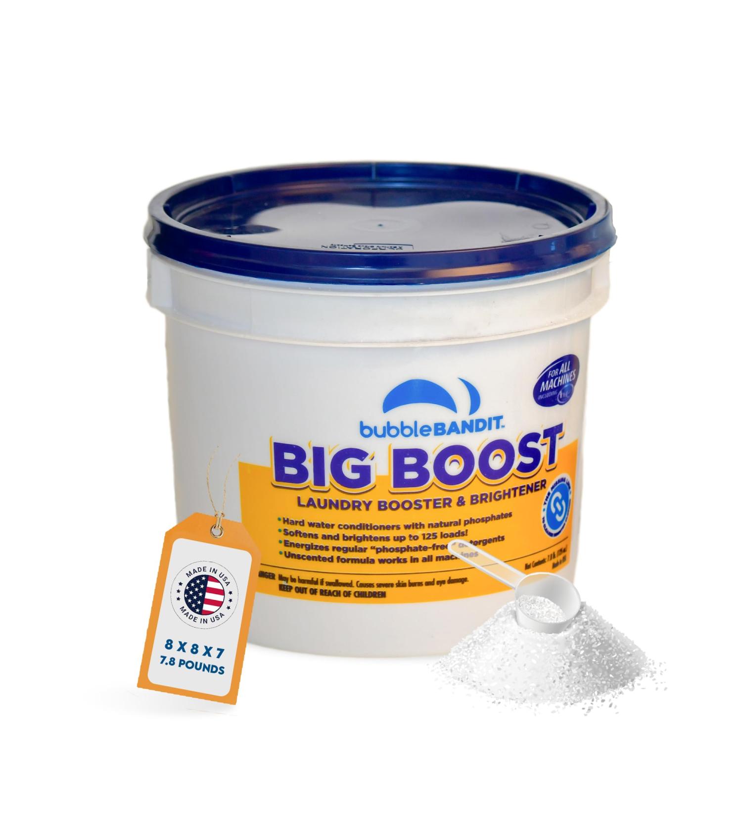 BIG BOOST Hard Water Washing Soda - Laundry Booster & Brightener 125 Loads 7.8 lb Pail - Natural Phosphates - Buy Online on GoSupps.com