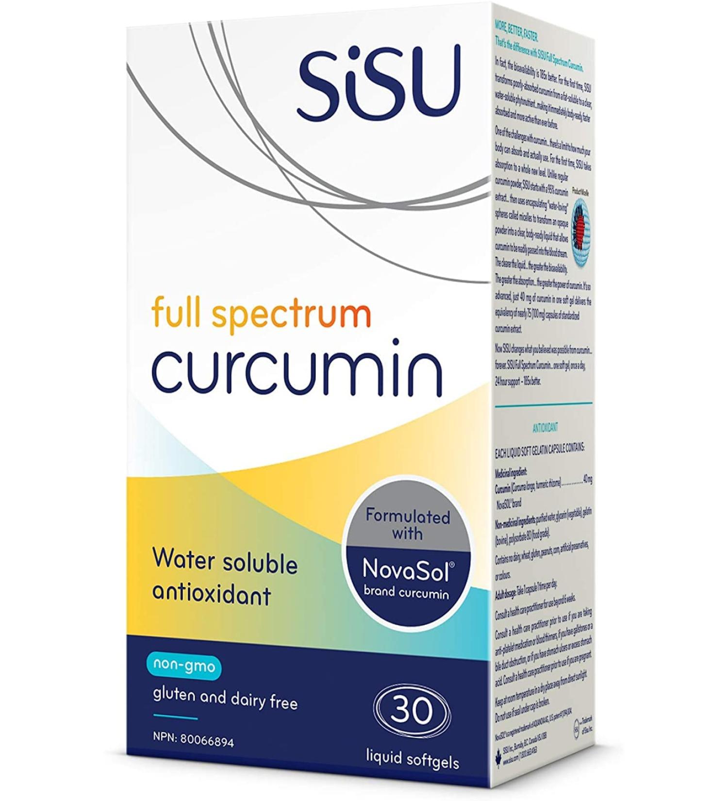 SISU - Full Spectrum Curcumin (NovaSol) 30 softgels - Buy Online on GoSupps.com
