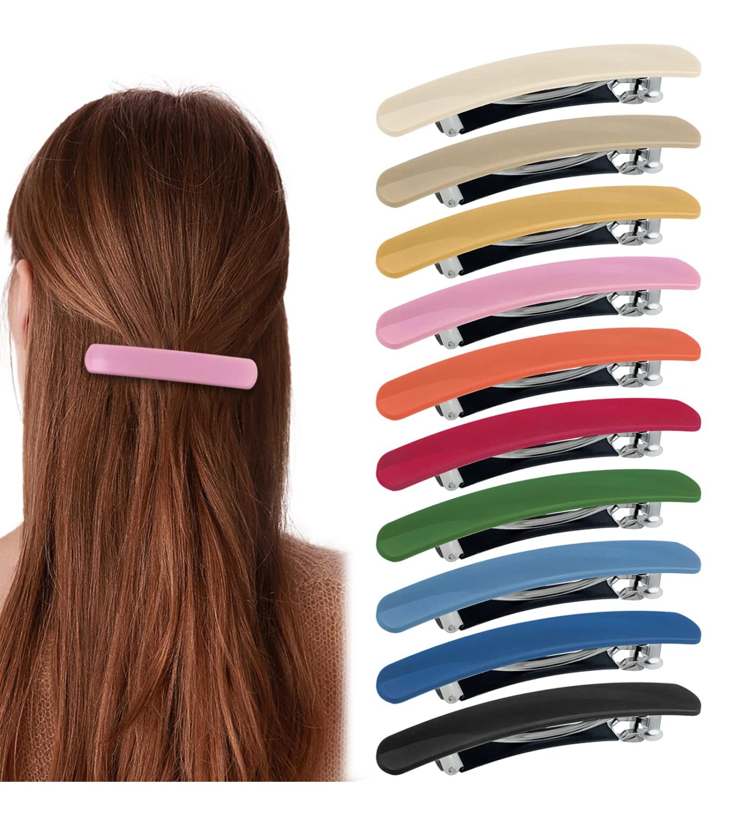 10 Pcs French Hair Barrettes - Vintage Metal Snap Clips for Women and Girls - Buy Online on GoSupps.com
