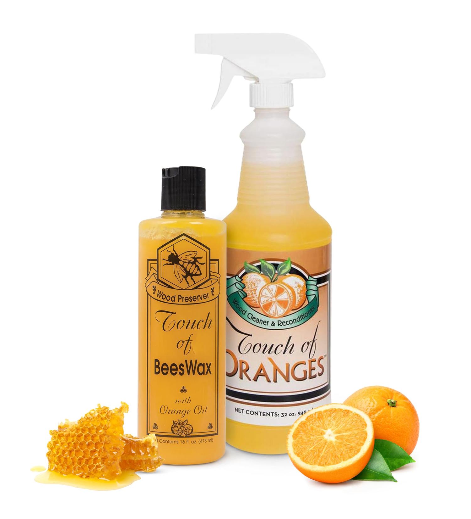 Orange Oil Wood Cleaner and Beeswax Furniture Polish Restore Hardwood Floors Cabinets Tables Antiques Preserve and Protect with Touch of Oranges - Buy Online on GoSupps.com