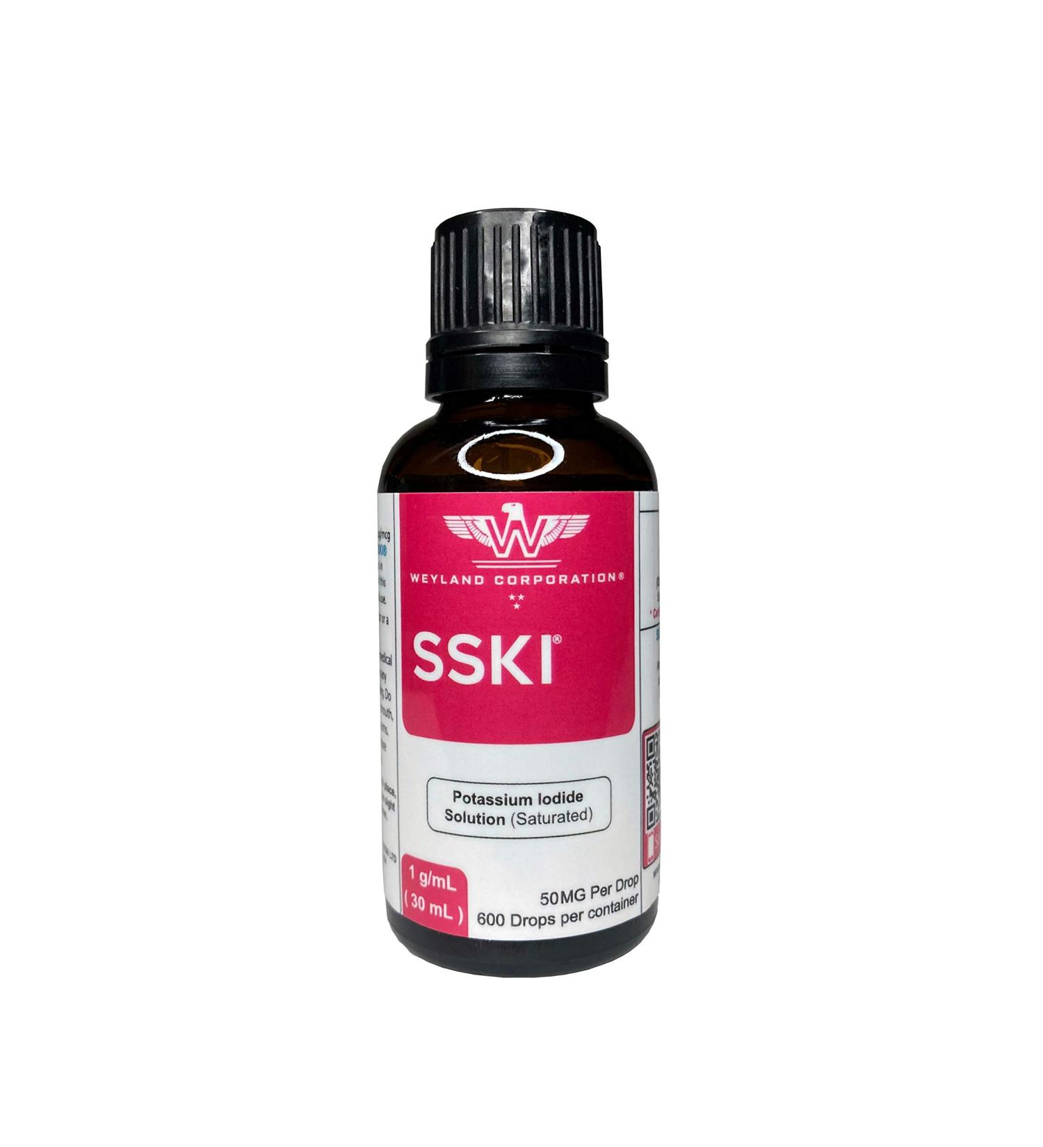 SSKI 1g/mL (30mL) 50mg per Drop | Maximum Strength 600 Drops Solution - Buy Online on GoSupps.com