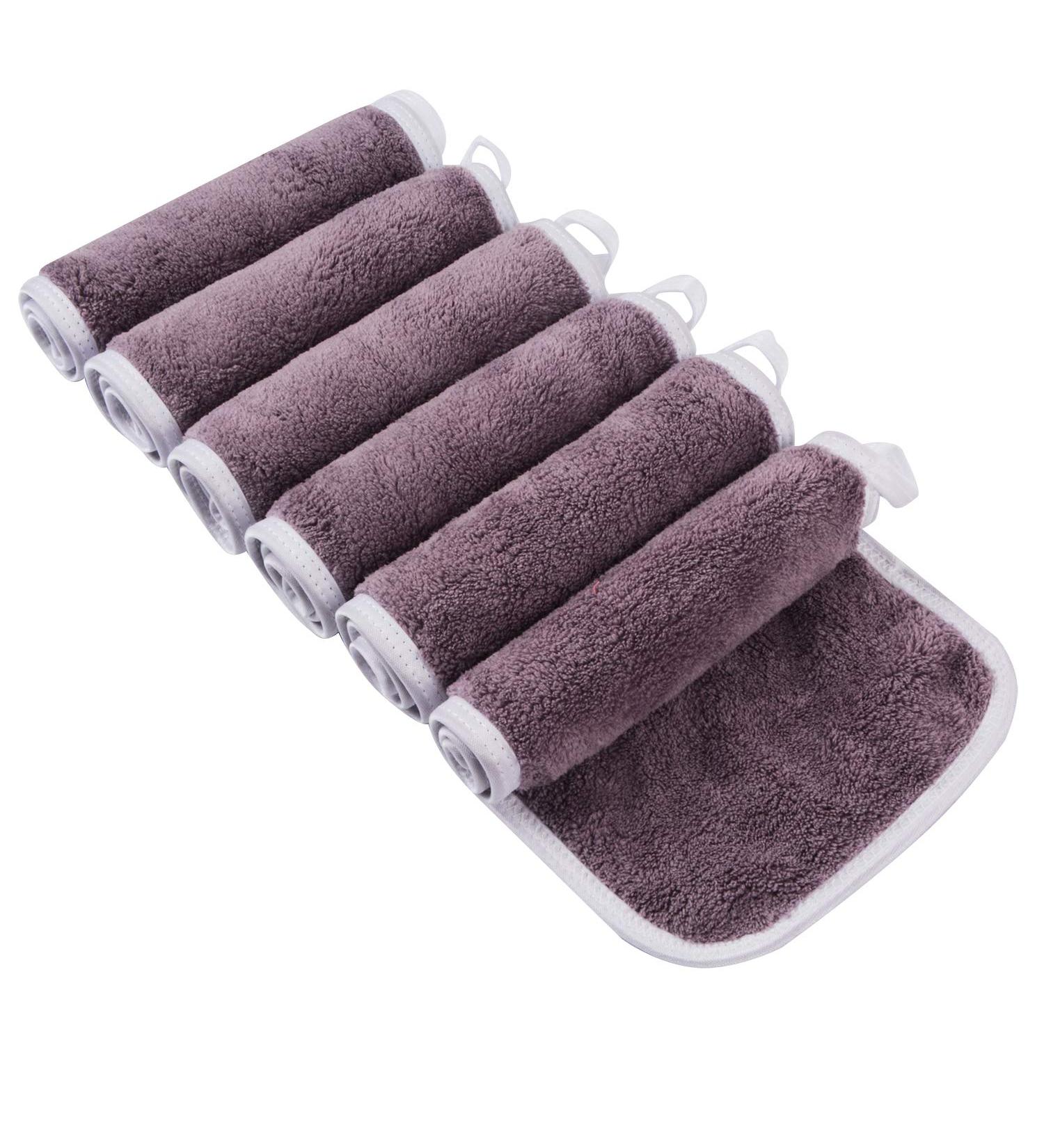 Buy Kinhwa Microfiber Makeup Remover Cloths - 6 Pack Ultra Soft & Reusable (15x30cm) - Perfect for Face Cleansing - Purple - Buy Online on GoSupps.com