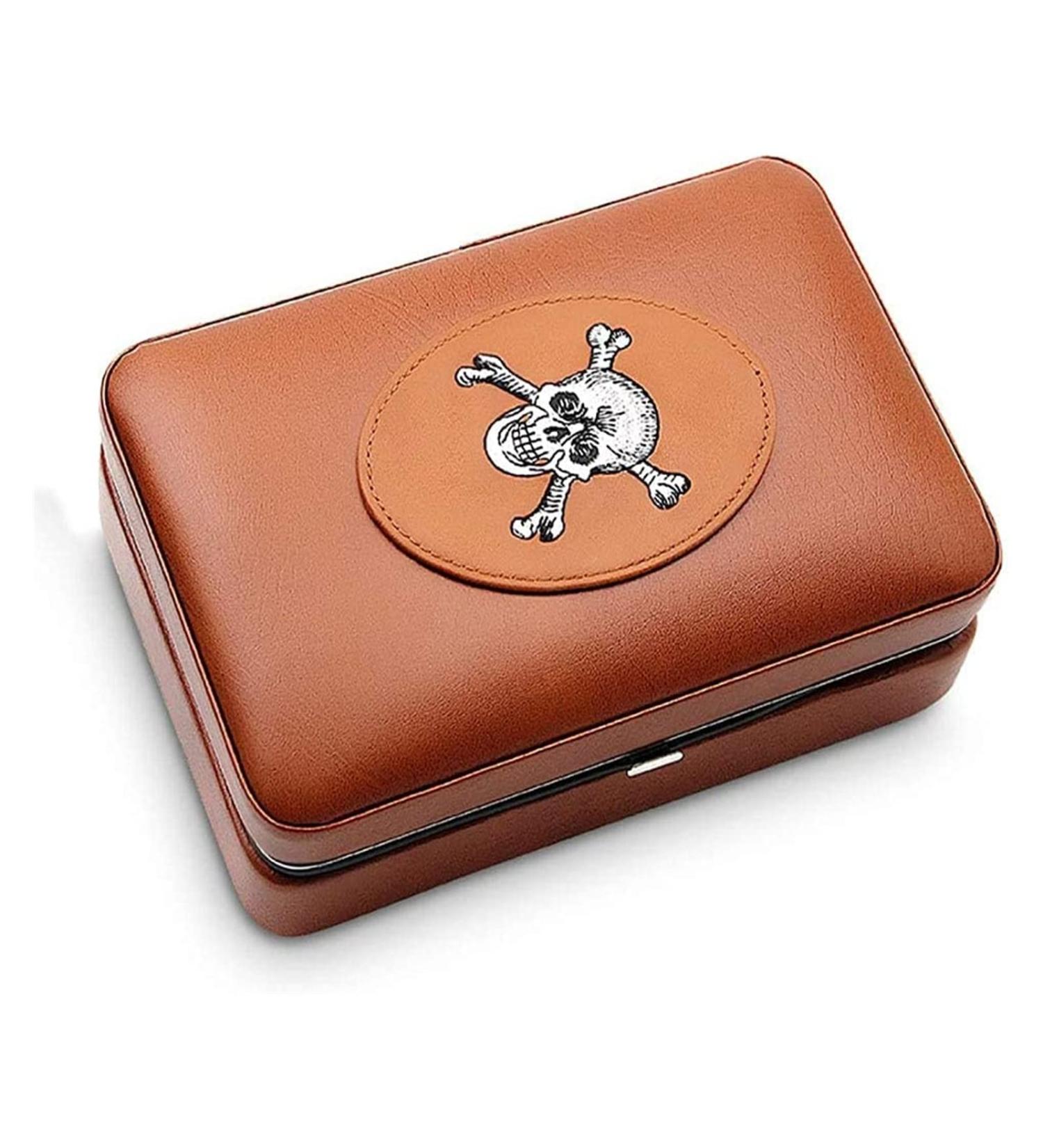 Cigar Boxs Cigar Box Cigar Humidor Leather Humidor Travel Cigar Case Portable Cigar Humidor Box with Humidifier Cow Leather and Classic Fit 4 Cigars Christmas Reindeer Style5 - Buy Online on GoSupps.com