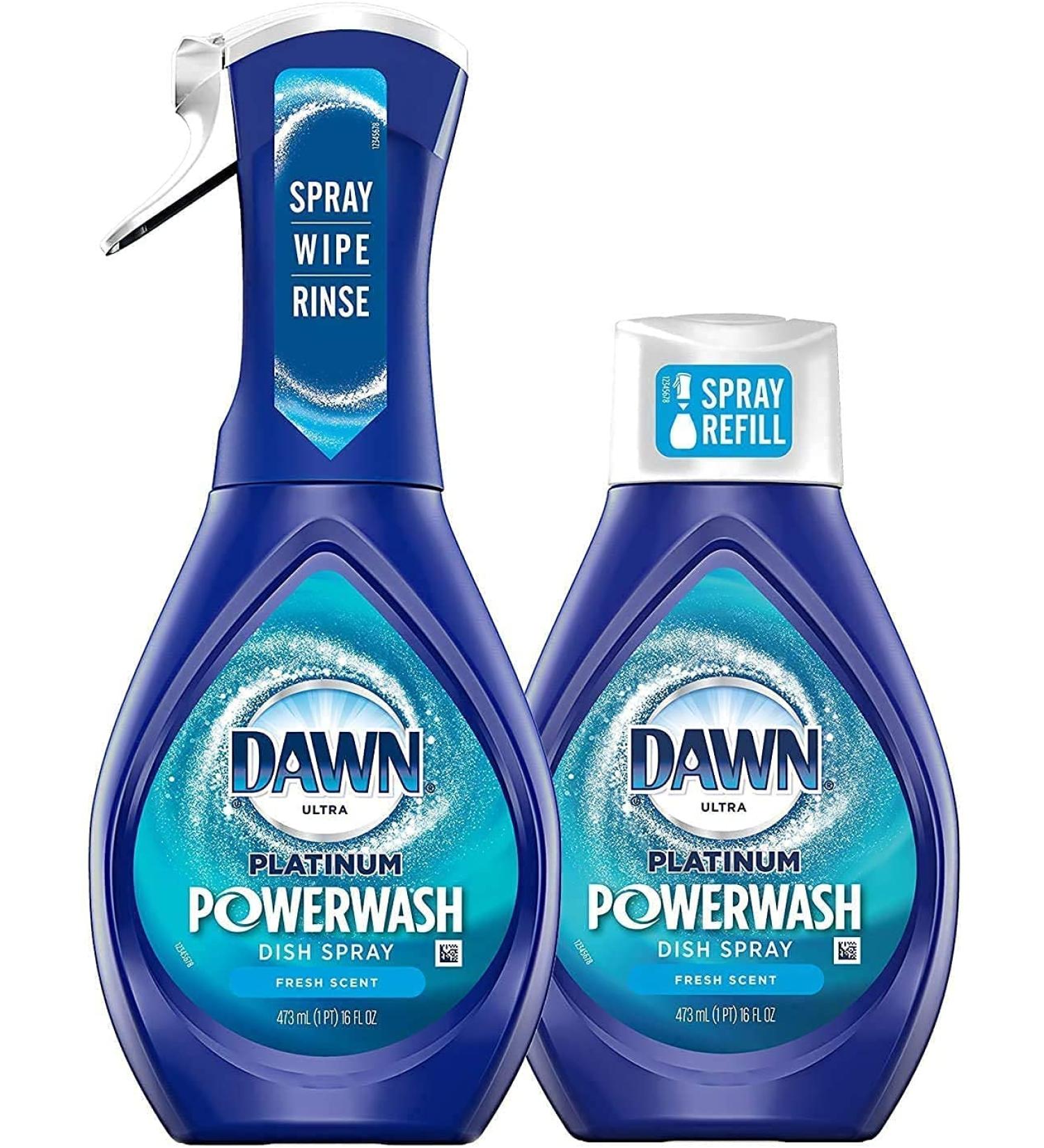 Dawn Powerwash Platinum Dish Soap Starter Kit + Refill Bundle | Fresh Scent | 16 fl oz x 2 - Buy Online on GoSupps.com