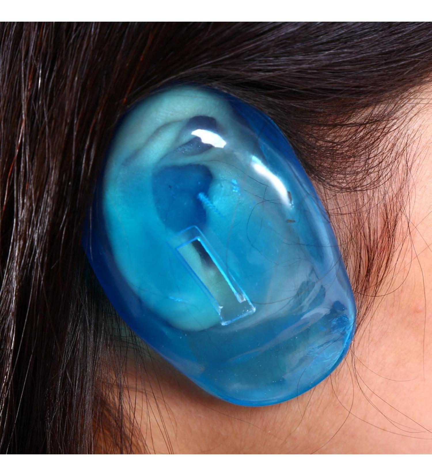 2pcs Blue Hairdresser Ear Cover Shield - Anti-Staining Plastic Guard for Dye Protection - Buy Online on GoSupps.com
