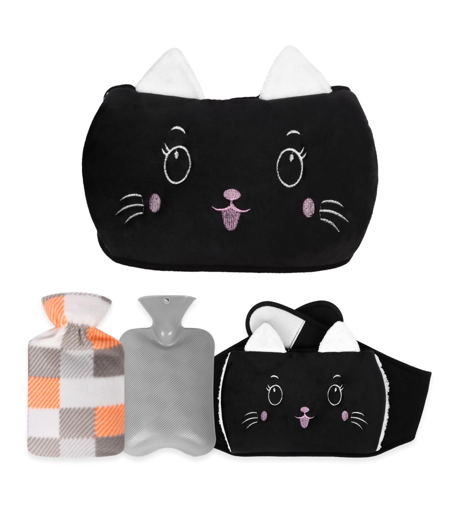 Moorle Heat Bottle Belts - 1000ml Hot Water Bottle with Fluffy Cover & Waist Warmer for Hot/Cold Compress - Outproof Black - Buy Online on GoSupps.com