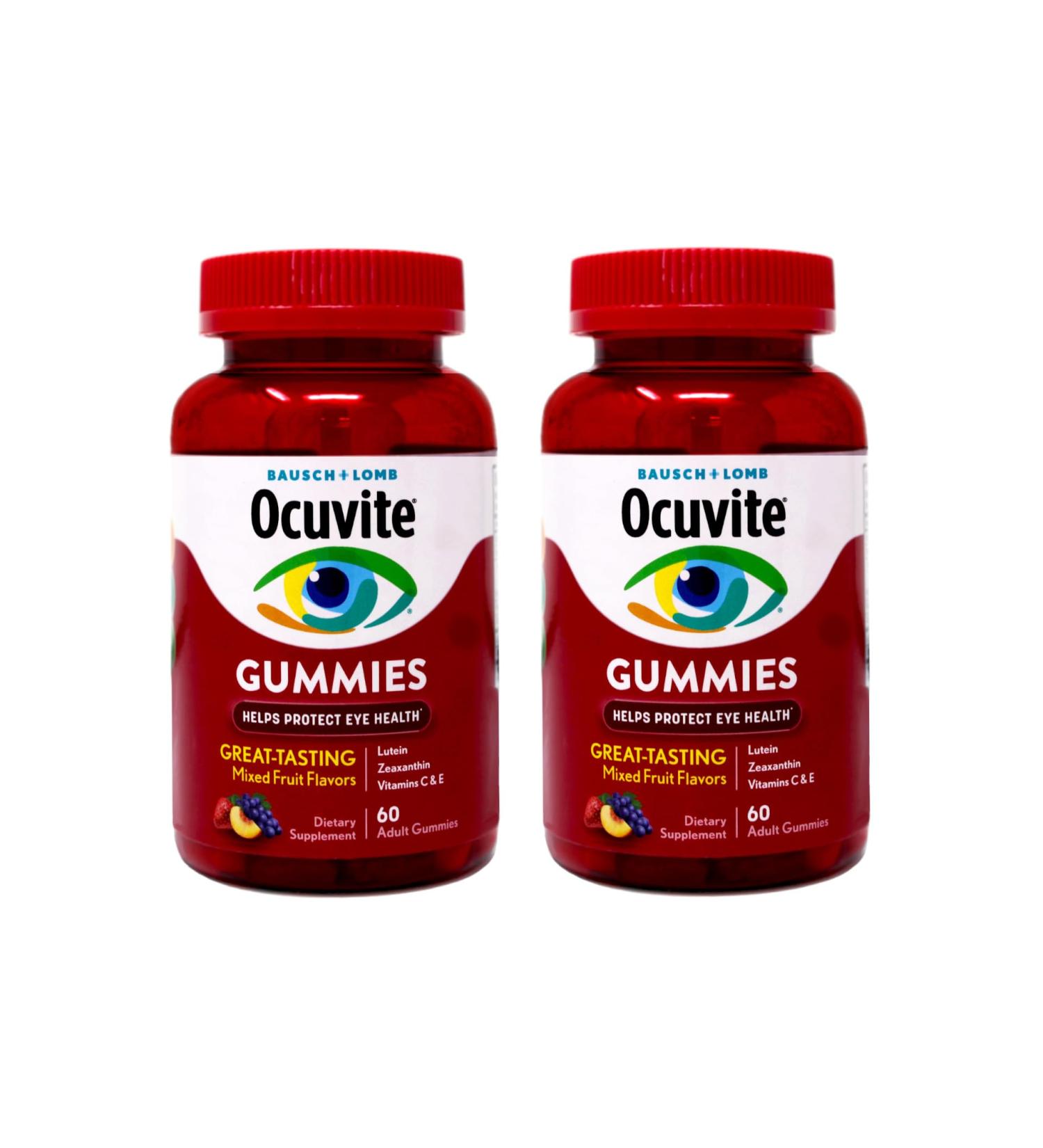 Ocuvite Eye Health Gummies Mixed Fruit Flavors 60 Count (Pack of 2) - Buy Online on GoSupps.com
