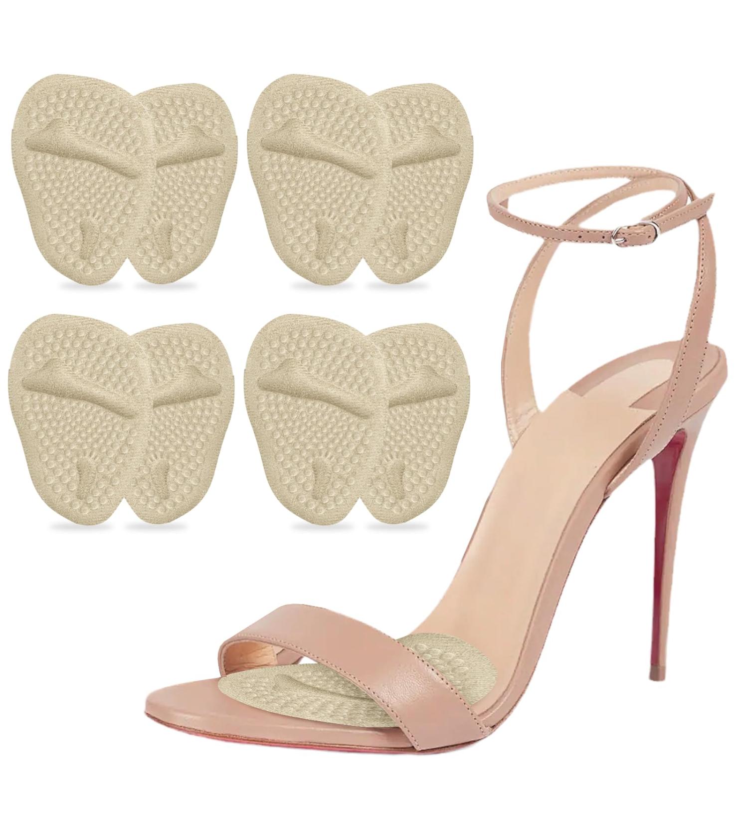 Metatarsal Pads for Women - Comfortable Heel Inserts & Ball of Foot Cushions (4 Pairs Beige) - High Heel Comfort & Anti-Slip Design - Buy Online on GoSupps.com
