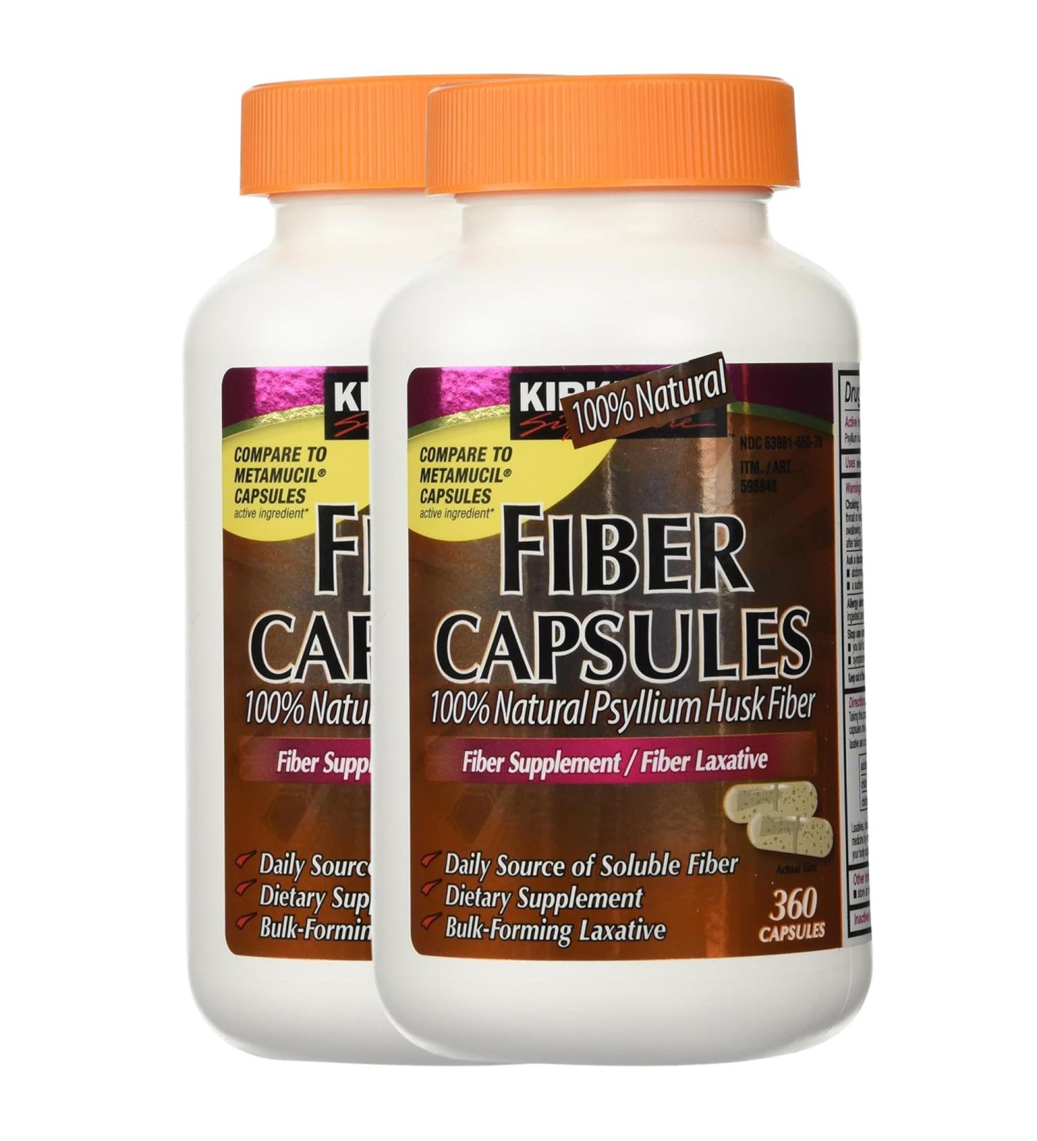 KP+ Fiber Capsules | Psyllium Husk Fiber | Daily Soluble Fiber Supplement | Supports Digestive Regularity | 360 Capsules | Pack of 2