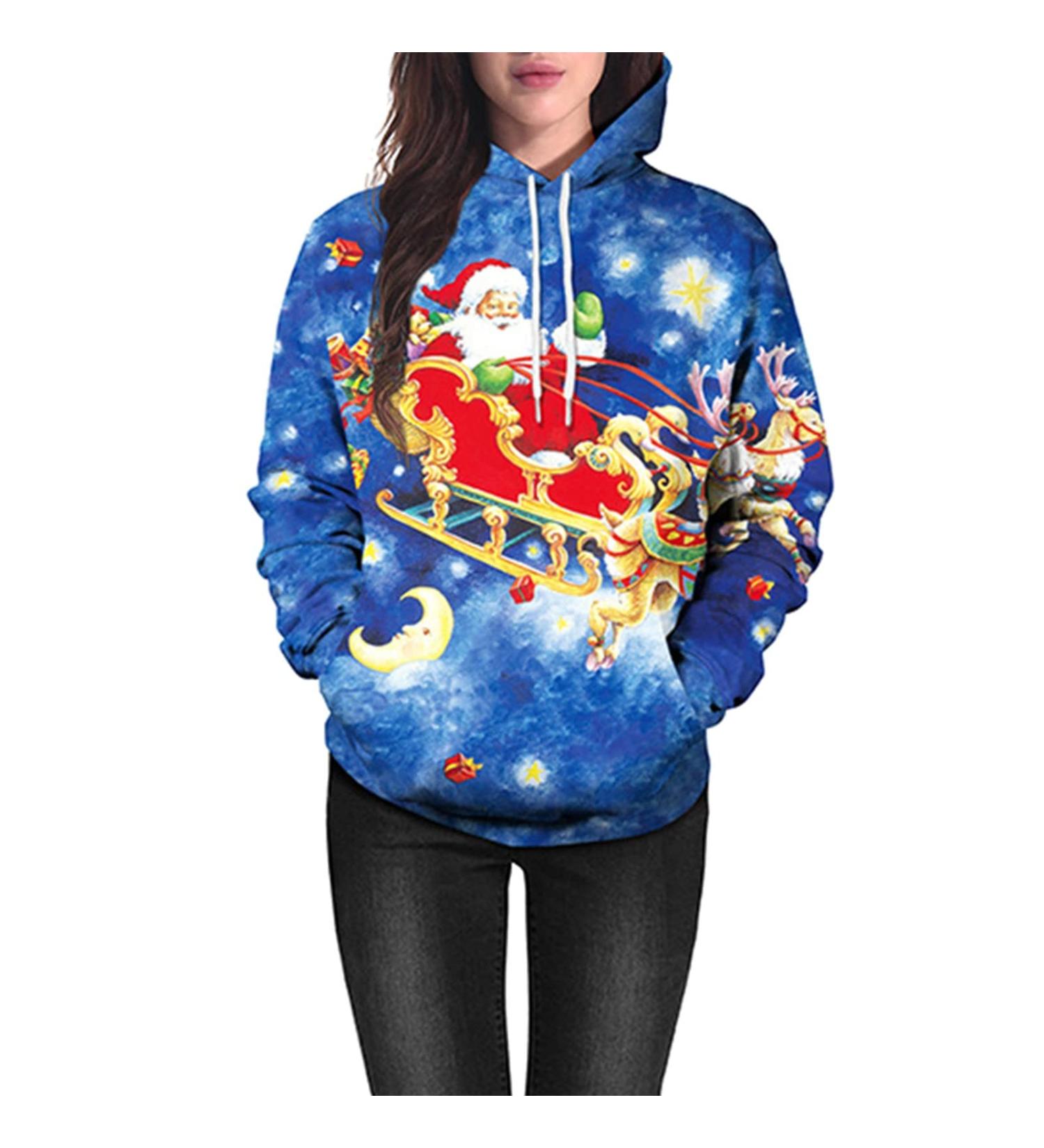 Generian hoodie Christmas sweater xmas jumper ugly funny Christmas sweaters men ladies ugly Christmas sweater Christmas sweatshirt hooded sweater Christmas reindeer ugly i l