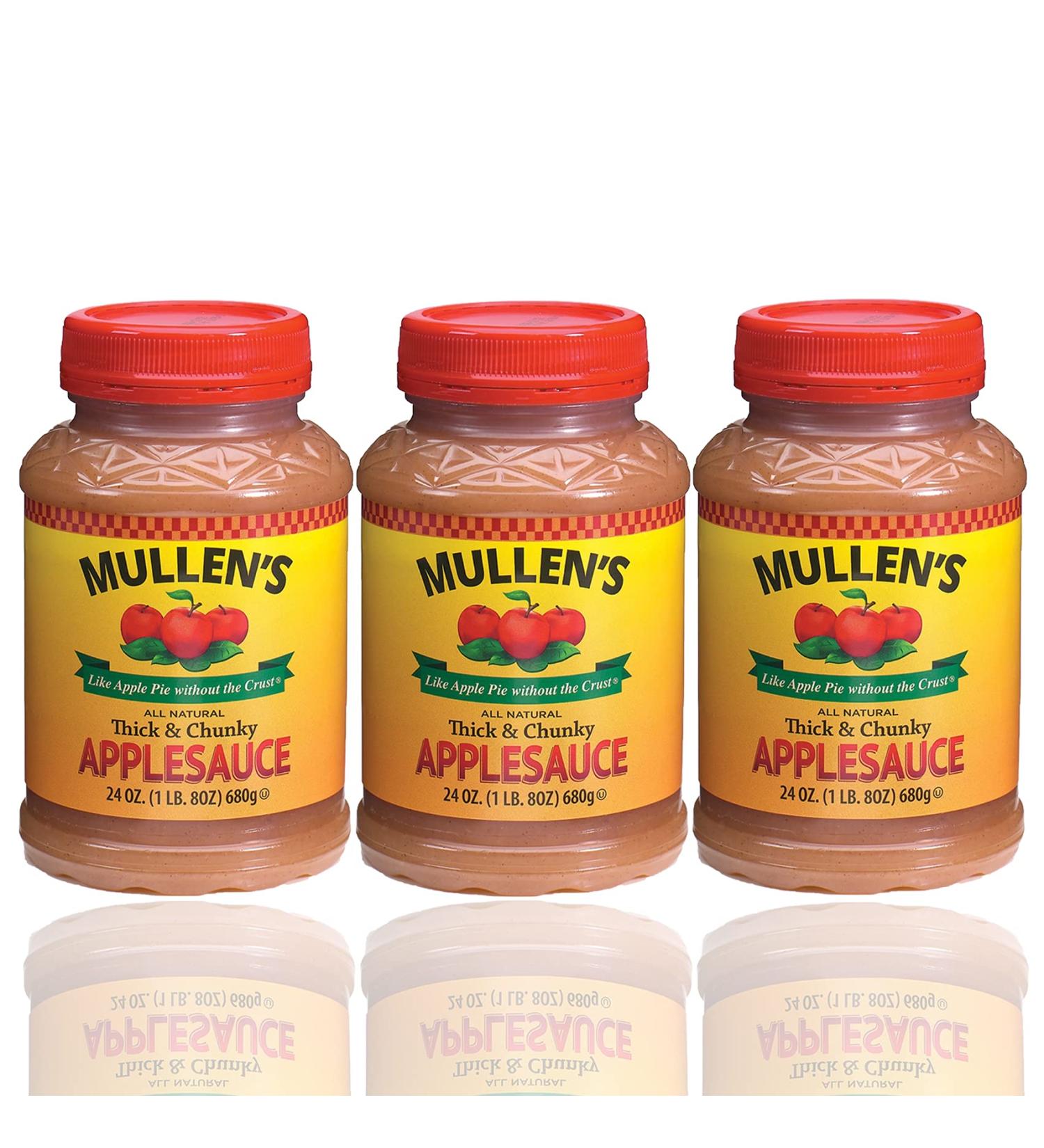 Mullen's Chunky Applesauce (24oz, Pack of 3) - Apple Pie Flavors in Every Bite - Buy Online on GoSupps.com