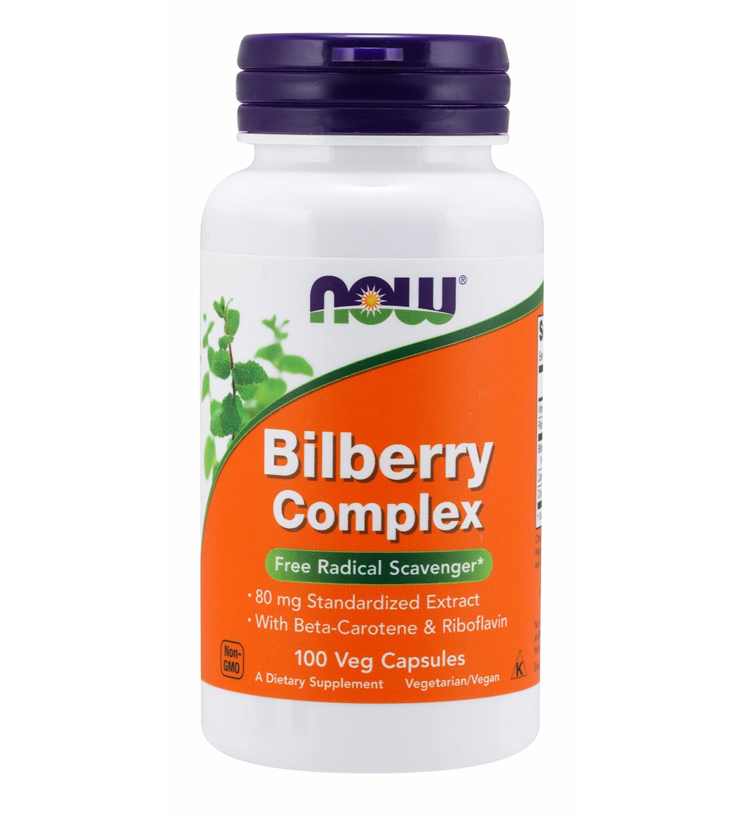 Now Foods Bilberry Complex - 100 Veg Capsules - Buy Online on GoSupps.com