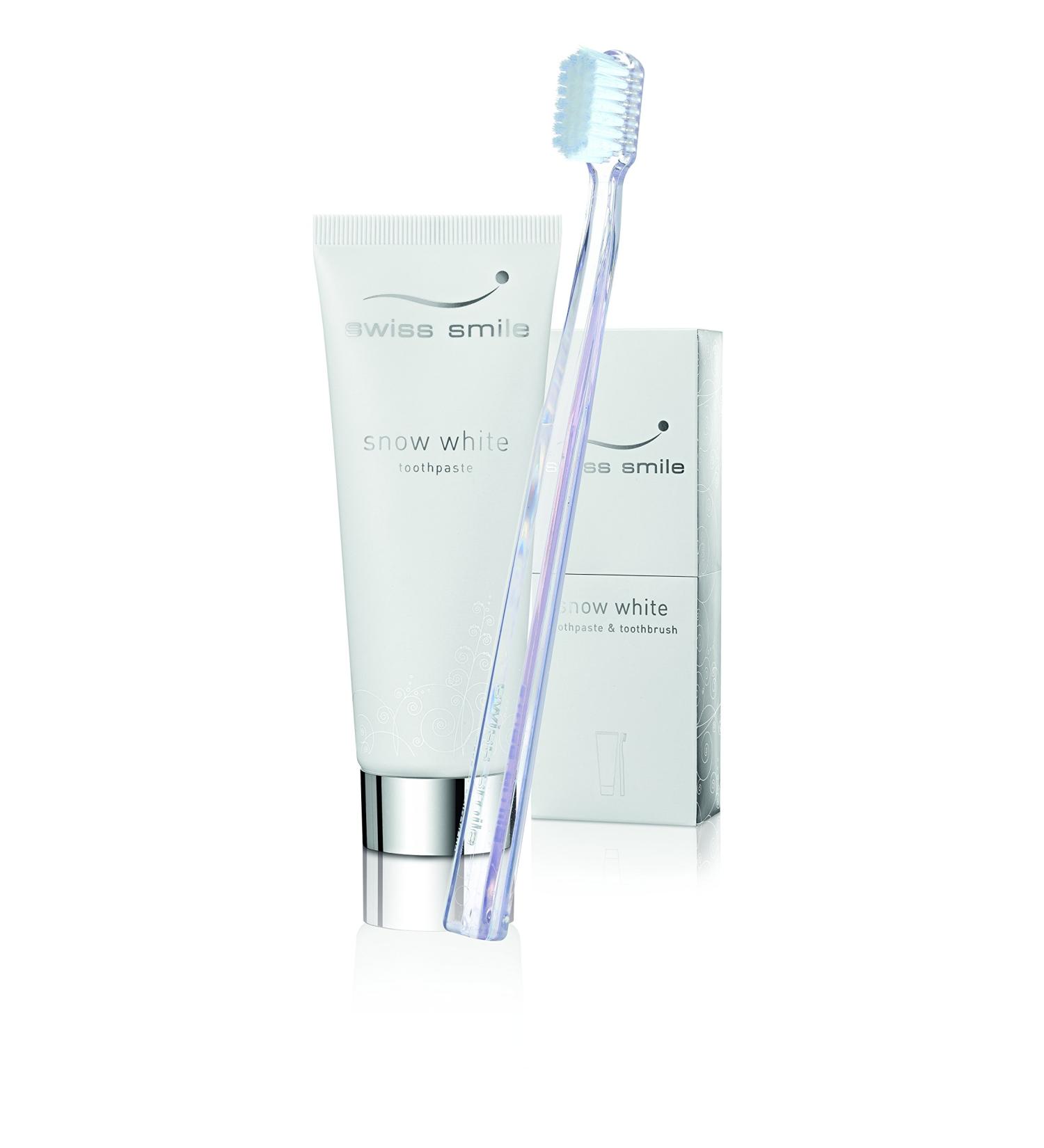 Swiss Smile Snow White Toothpaste & Toothbrush Set | 75 ml | International Shipping - Buy Online on GoSupps.com
