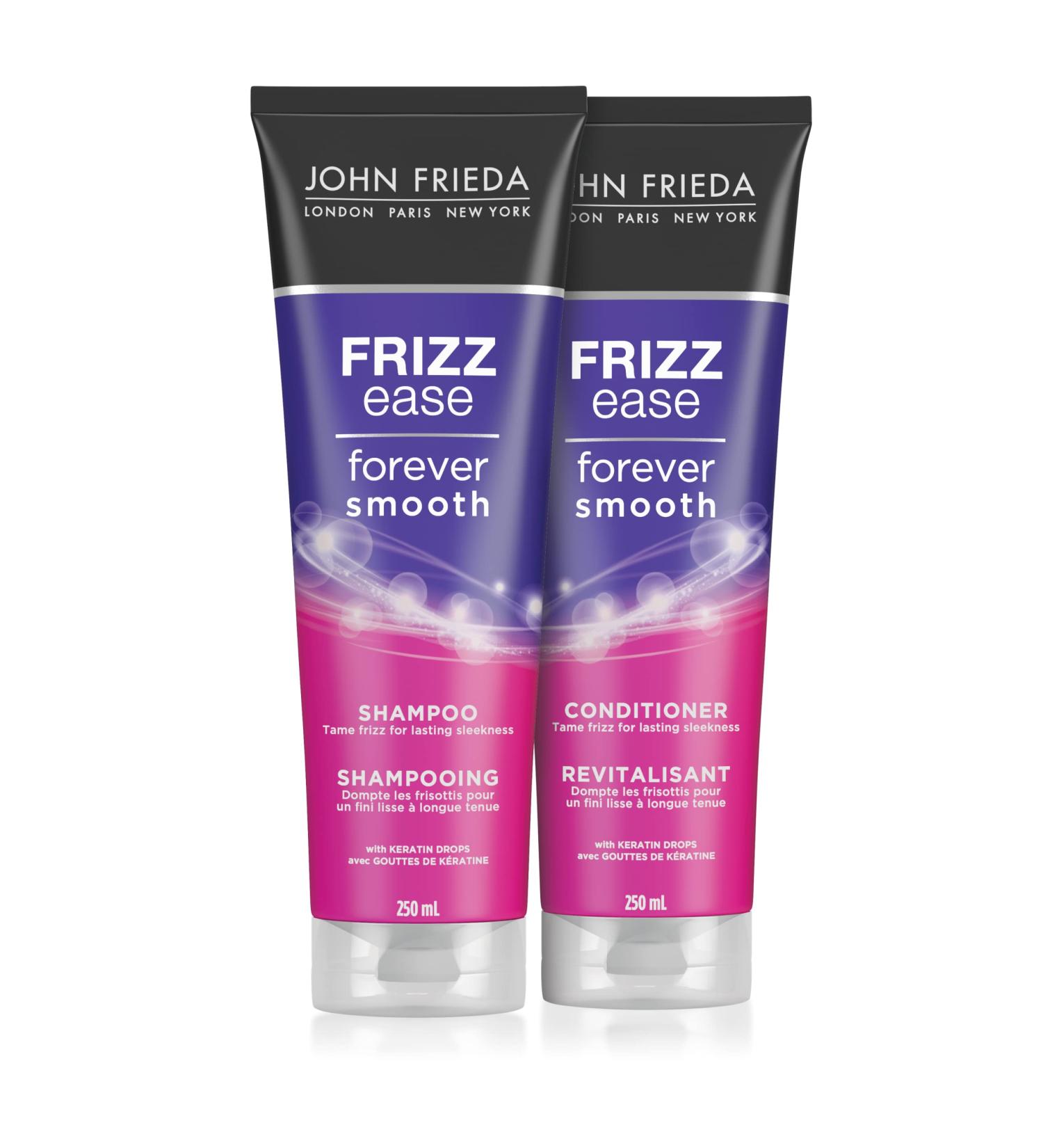 John Frieda Anti-Frizz Duo Frizz Ease Forever Smooth Shampoo and Conditioner Set hair care with frizz immunity complex - Buy Online on GoSupps.com