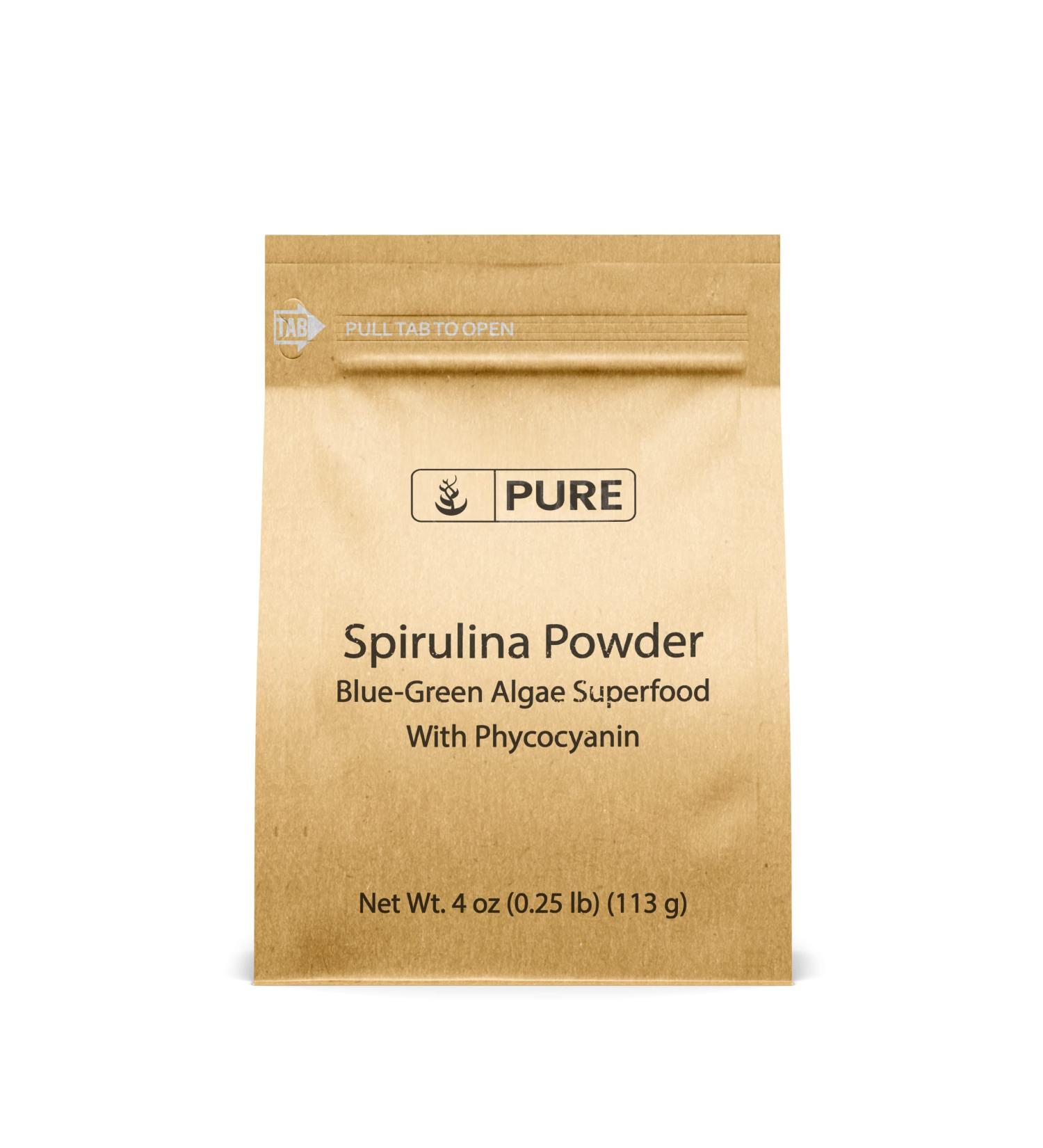 Organic Spirulina Powder (4 oz) Superfood with Phycocyanin - Blue-Green Algae 4 Ounce (Pack of 1) - Buy Online on GoSupps.com