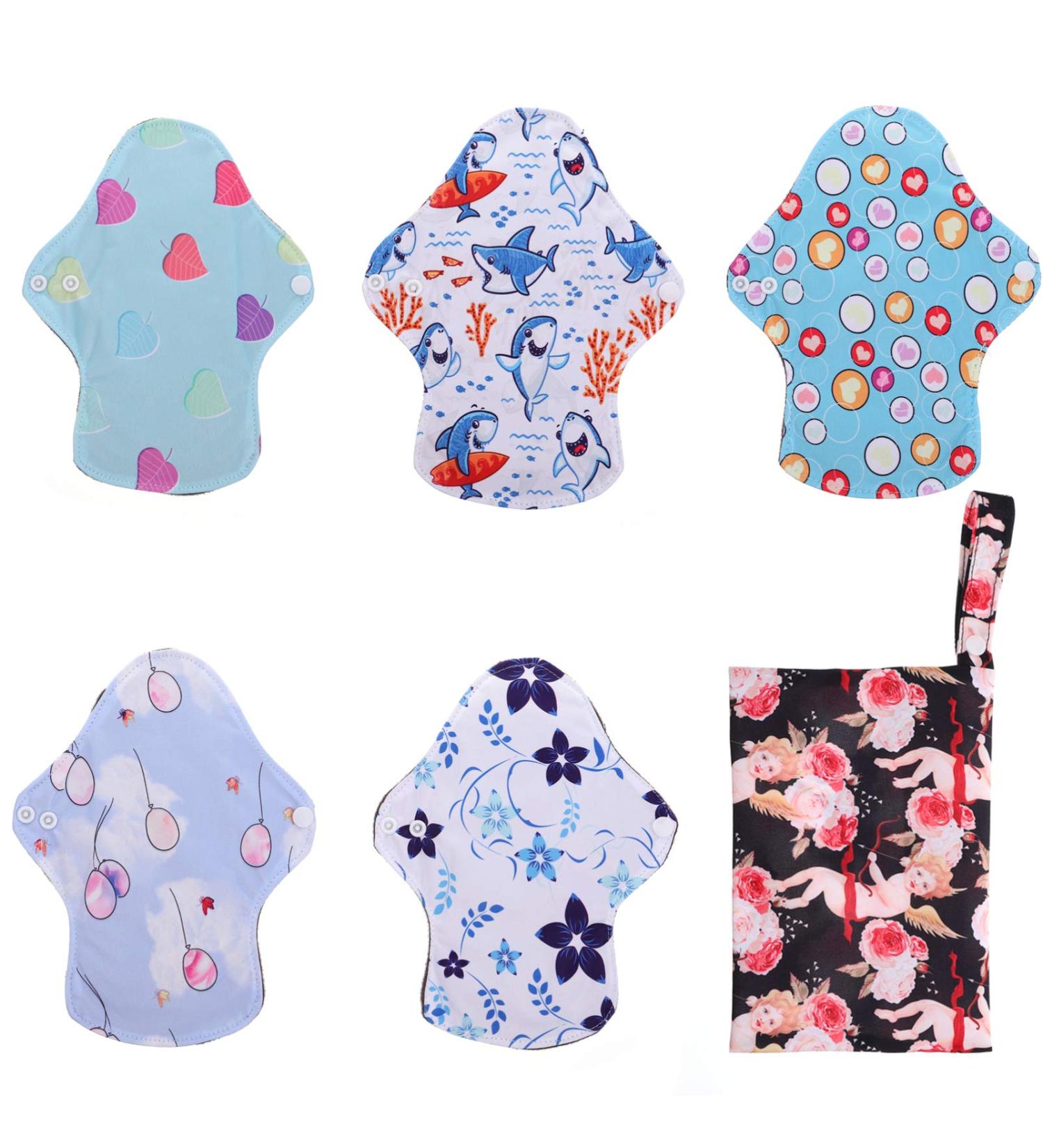 Exceart 6PC Reusable Menstrual Pads & Incontinence Pads - Eco-Friendly Cloth Pads with Carry Bag for Women - Buy Online on GoSupps.com