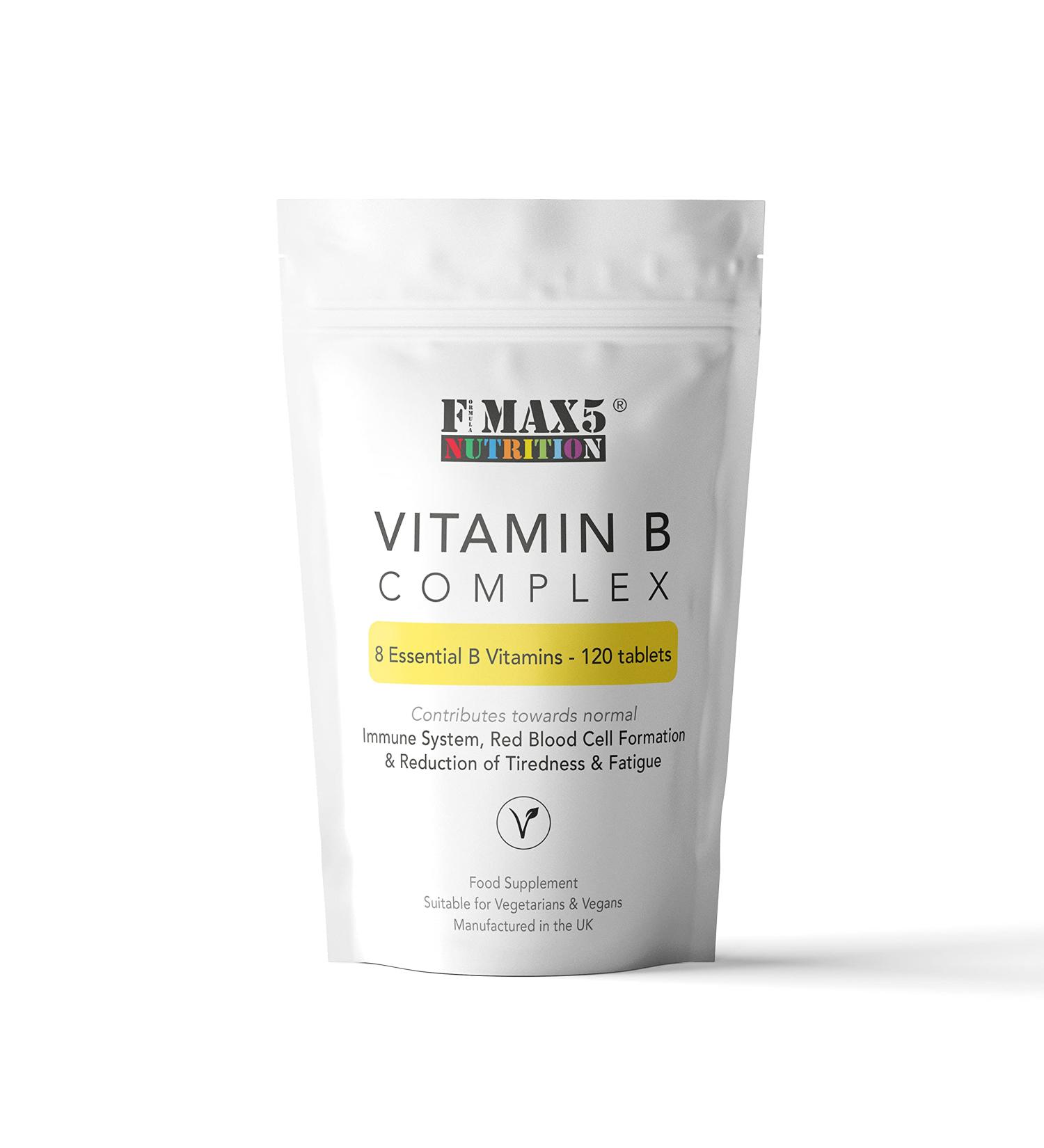 Premium Vitamin B Complex 120 Tablets (4 Month Supply) - Fmax5 Supplements - Buy Online on GoSupps.com