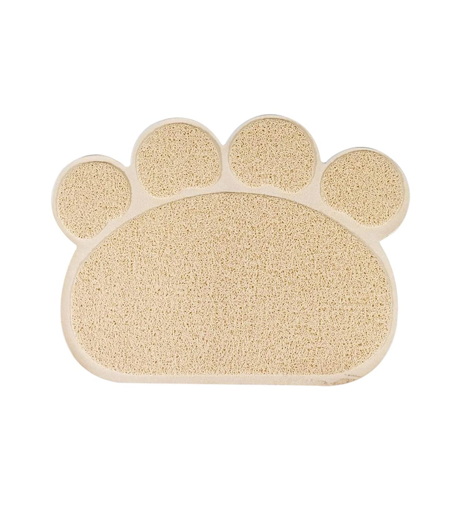 ExeQianming Pet Mat - Claw Shape Feeding Mat for Dogs | 30x37 cm Beige - Perfect for Eating & Drinking - International Shipping Available - Buy Online on GoSupps.com