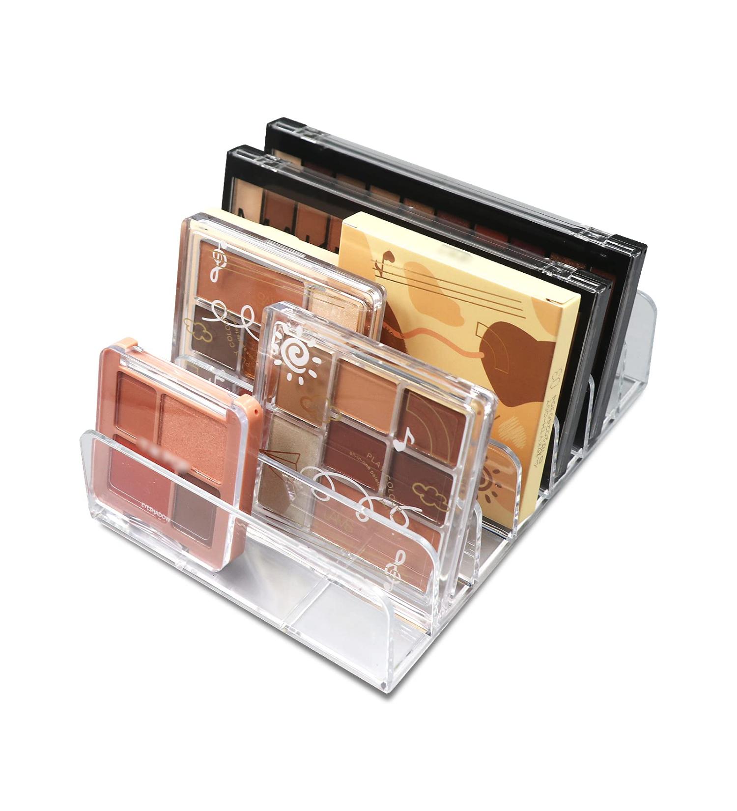 Compact Makeup Palette Organizer for Bathroom Countertops & Vanities - Sleek Modern Cosmetic Storage Solution for Eyeshadow Palettes, Contour Kits, Blush - 7 Sections - Buy Online on GoSupps.com