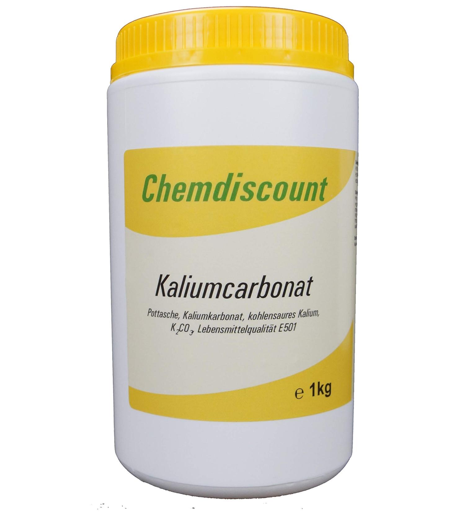 Potassium carbonate potash food grade E501 1kg screw cap jar