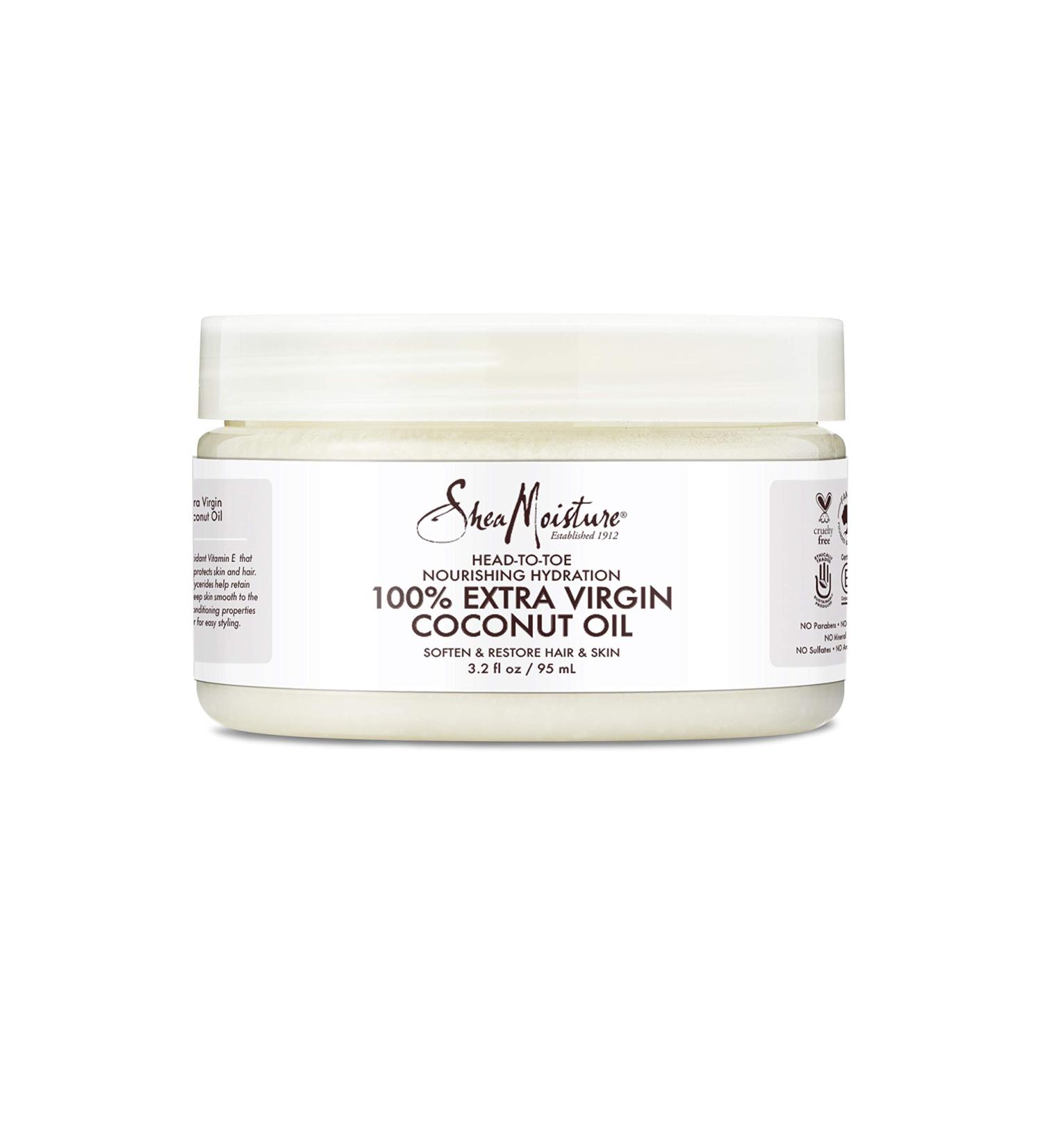 Shea Moisture 100% Extra Virgin Coconut Oil 3.2oz - Head-To-Toe Nourishing Hydration - Buy Online on GoSupps.com