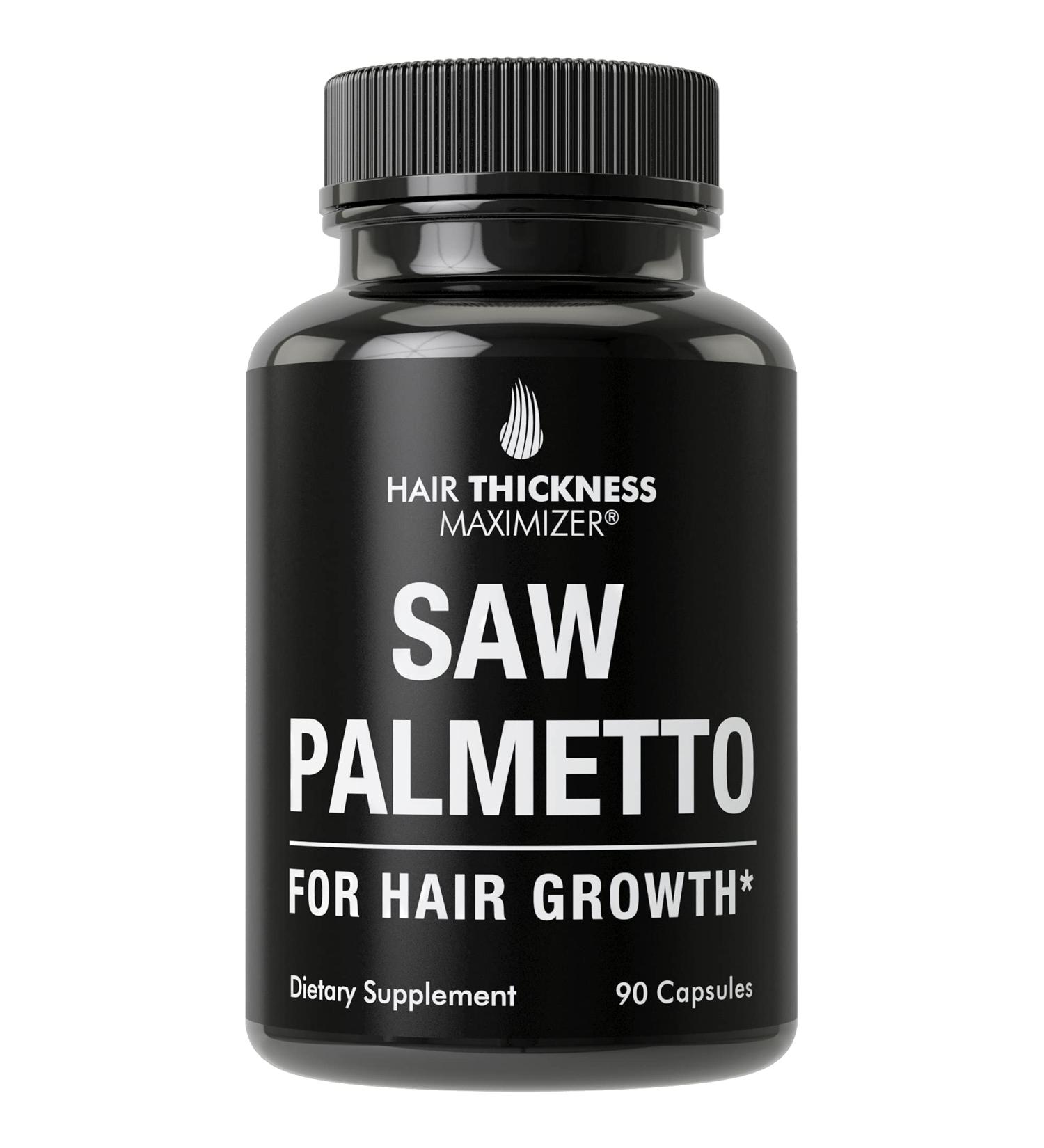 Saw Palmetto Hair Loss Treatment - Extra Strength DHT Blocker for Thicker, Stronger Hair Growth - 1200mg Capsules for Men and Women - Buy Online on GoSupps.com