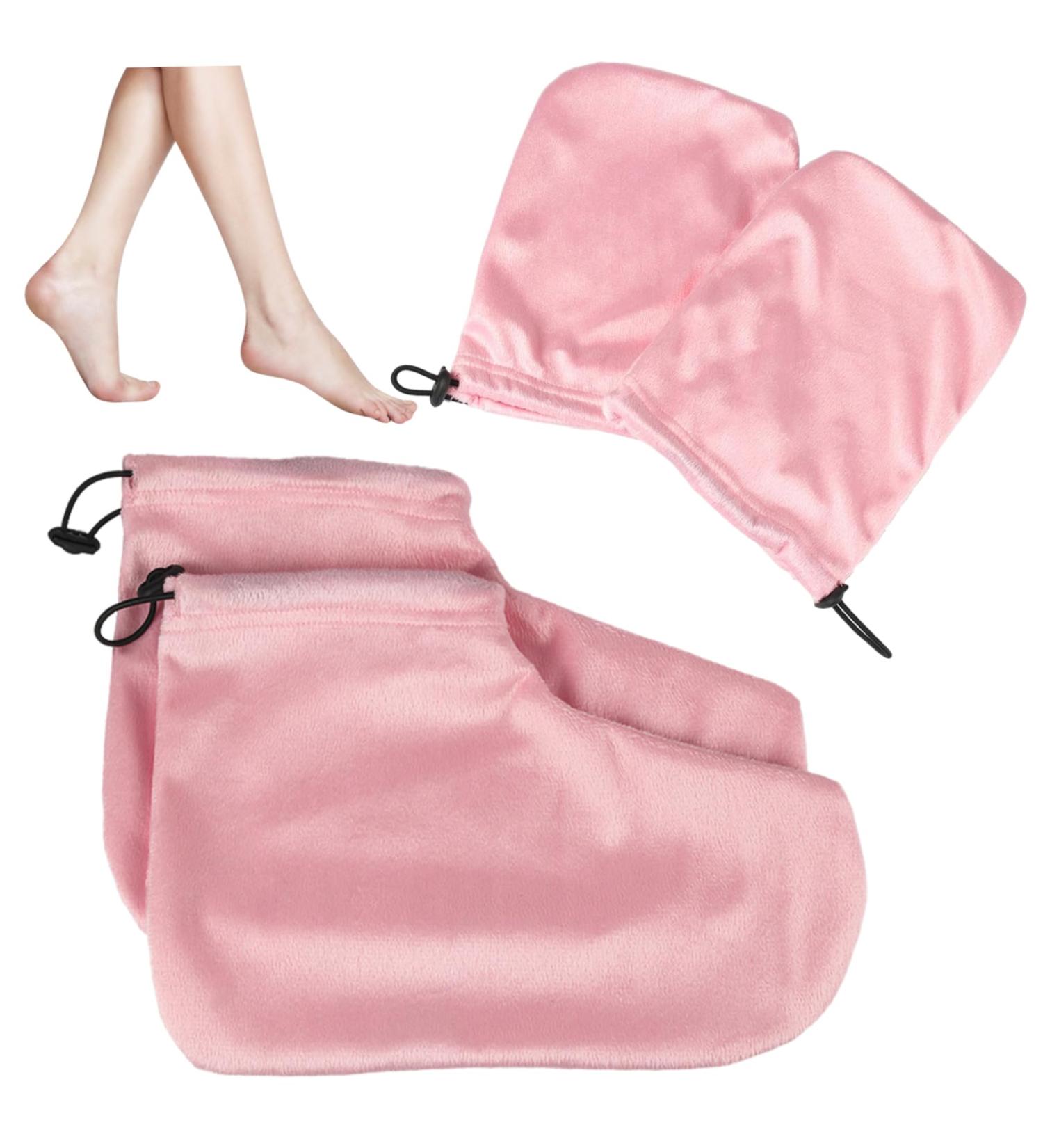 4Pcs / Set Mitaines et chaussons de cire de paraffine Gants cire paraffine tanch it r glable Gants pieds en peluche douce pour les mains et les pieds Spa Cover Spa... - Buy Online on GoSupps.com