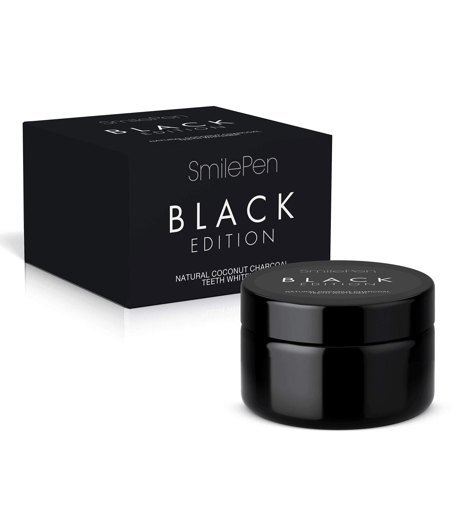 SmilePen Black Edition Powder 20g | Quick Solution for Discolored Teeth with Activated Carbon | International Shipping Available - Buy Online on GoSupps.com