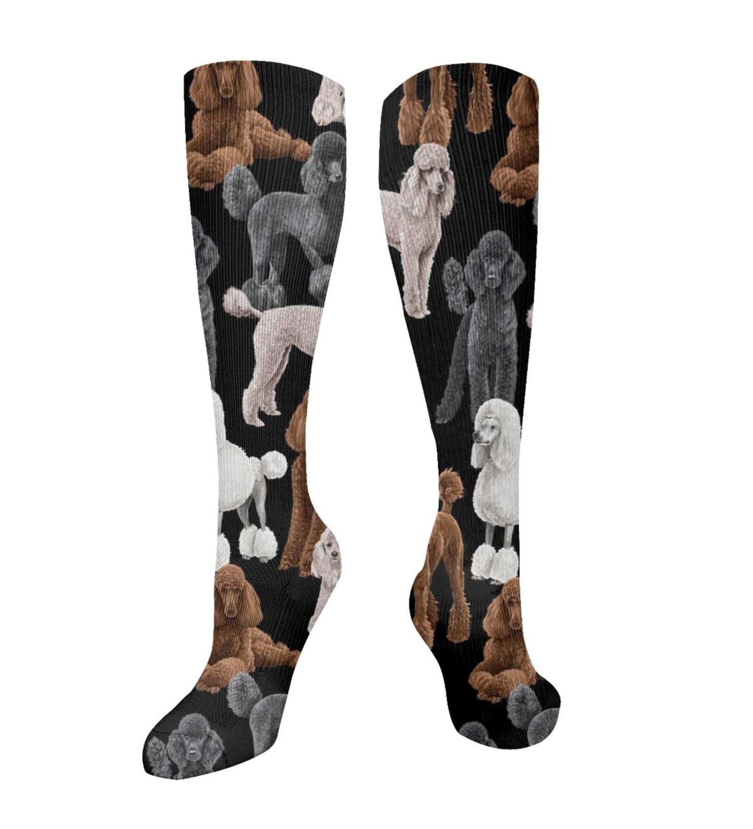 Black Dog Poodle Compression Socks for Men & Women | 15-20 mmHg Circulation Support for Running & Cycling - Buy Online on GoSupps.com