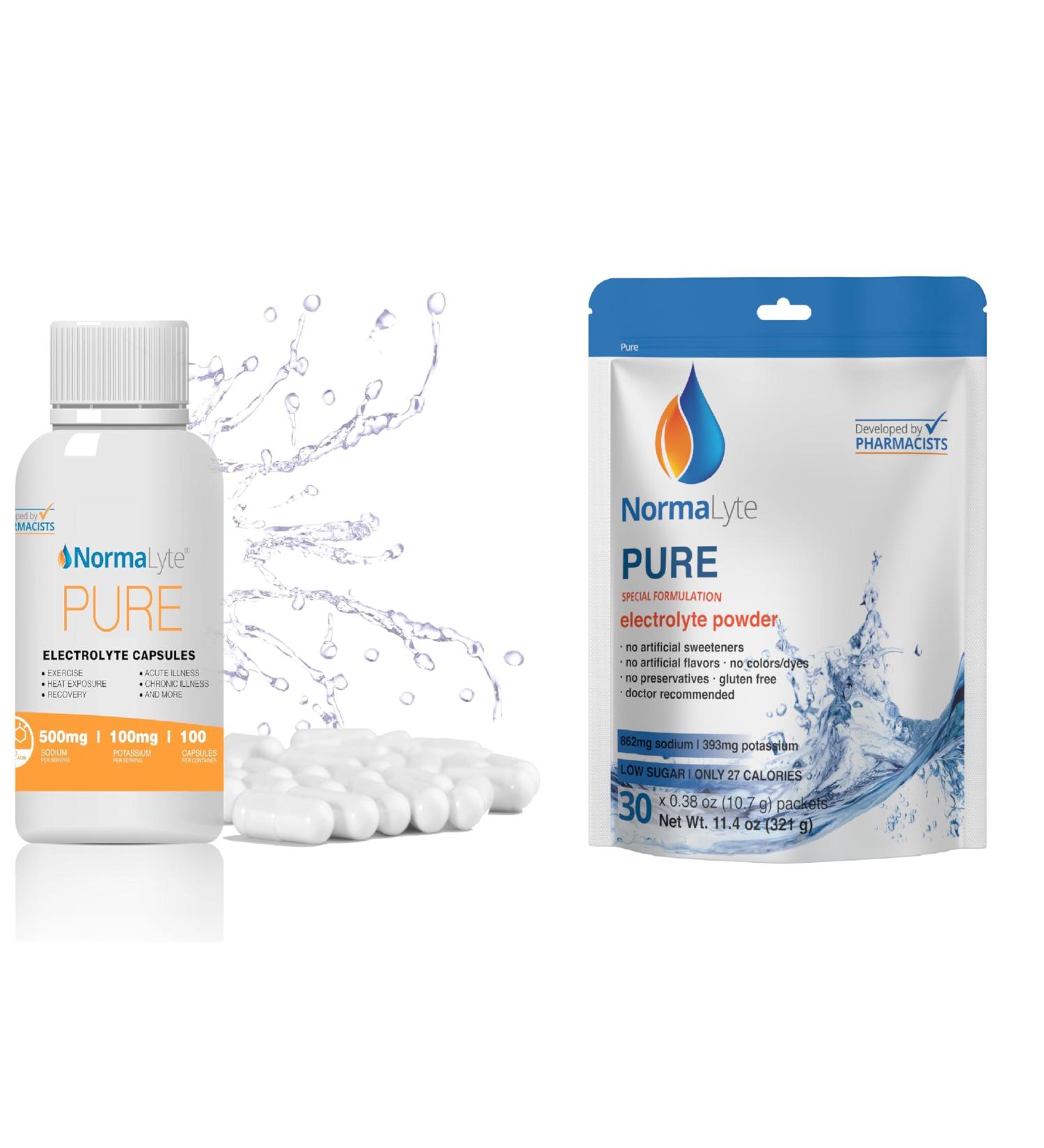 NormaLyte Oral Rehydration Salts and Capsules- Helps Dietary Management of POTS Syndrome Symptoms- Combo of 2 - Buy Online on GoSupps.com