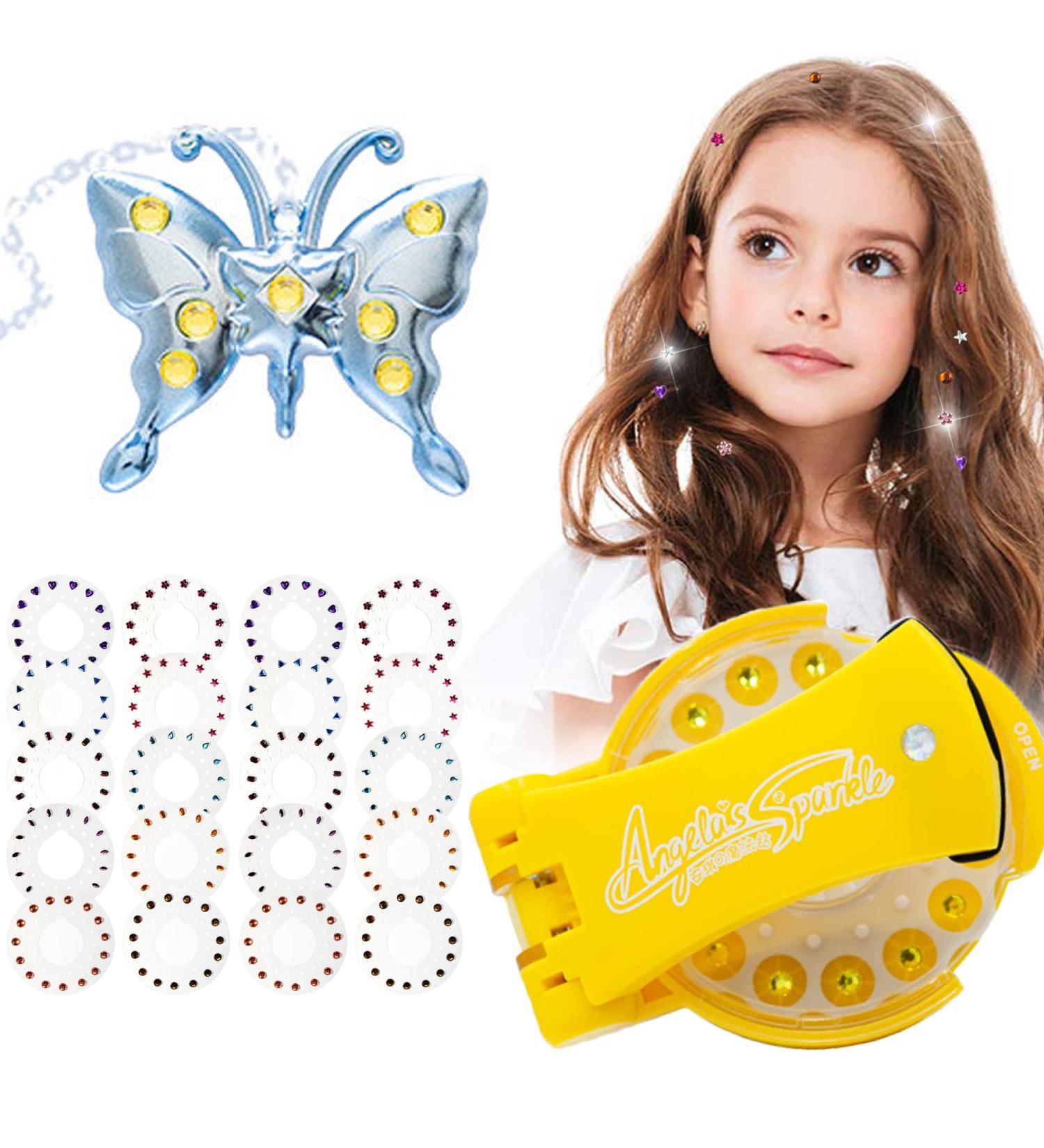 Hair Bedazzler Kit with 360 PCS Hair Gems/DIY Necklace Bling Hair Gems Machine Hair Gem Stamper Hair Glam Styling Tools for Girls Women Butterfly - Buy Online on GoSupps.com
