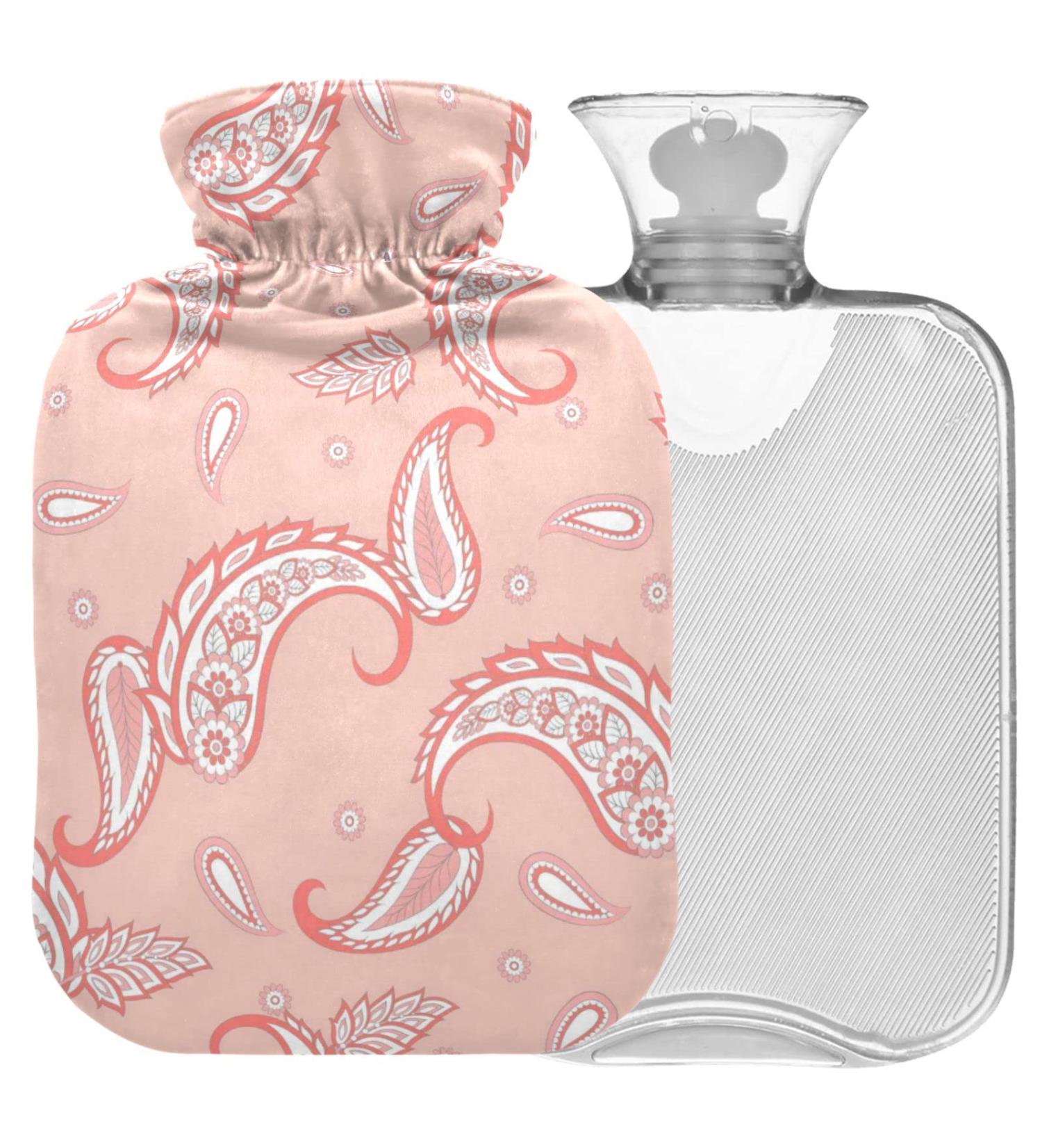 Shop Naanle 2L Hot Water Bottle - Paisley Floral Oriental Design for Back Pain Relief & Cold Therapy | Hand & Foot Warmer - Buy Online on GoSupps.com