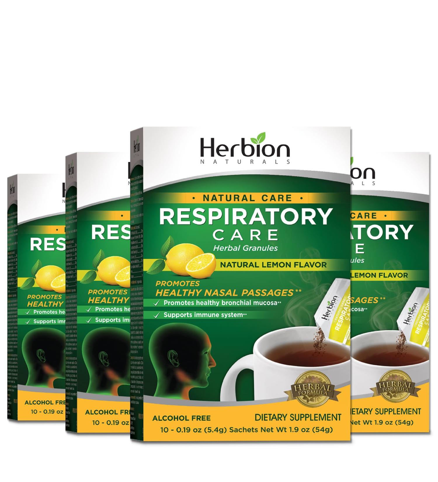 Herbion Naturals Respiratory Care Herbal Granules Lemon 10 Packets - Natural Care for Effective Relief - Buy Online on GoSupps.com
