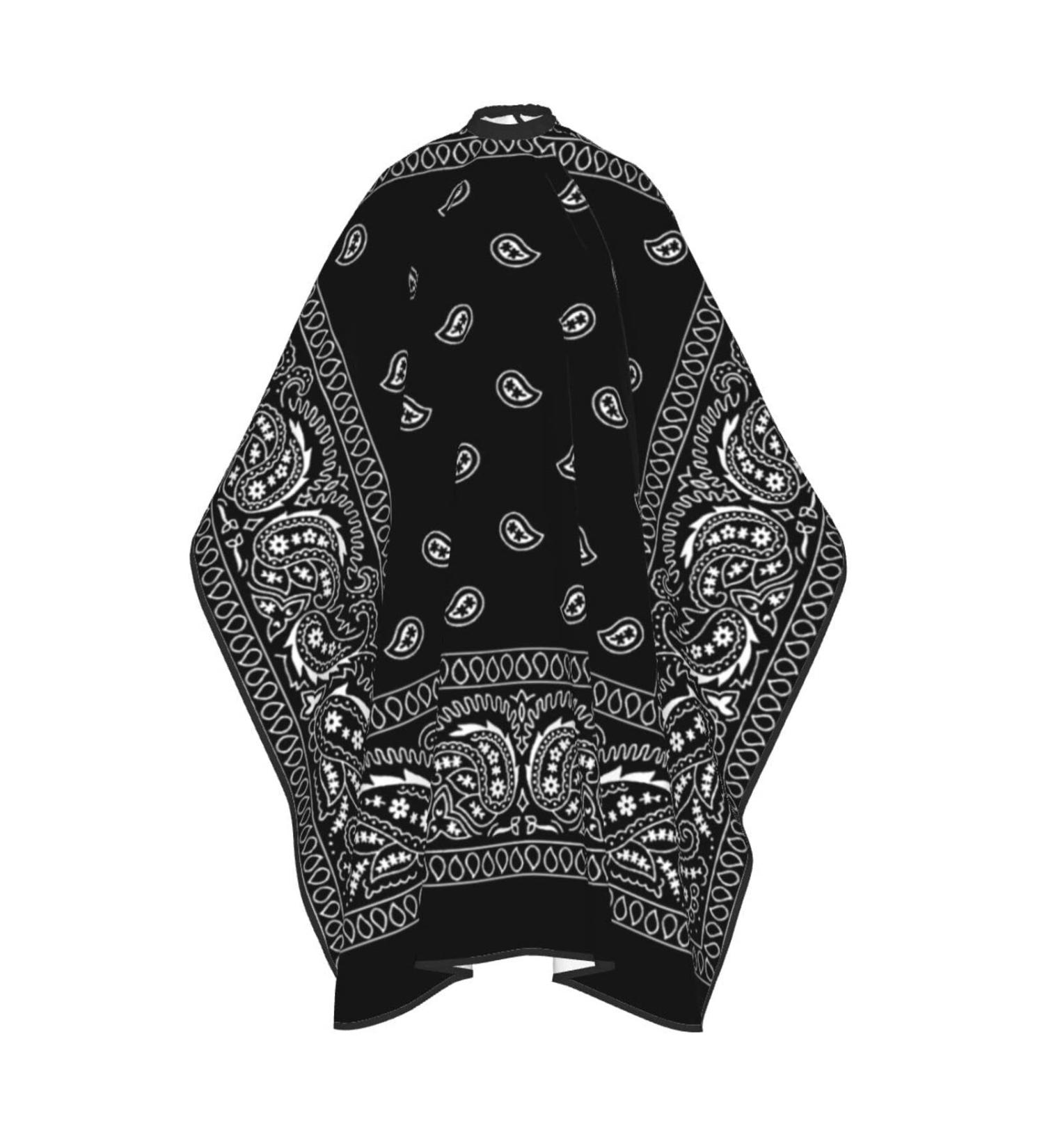 VERTEX&KAIBIN Black Paisley Barber Cape for Men - Professional Cool Design | Premium Barber Supply - Buy Online on GoSupps.com