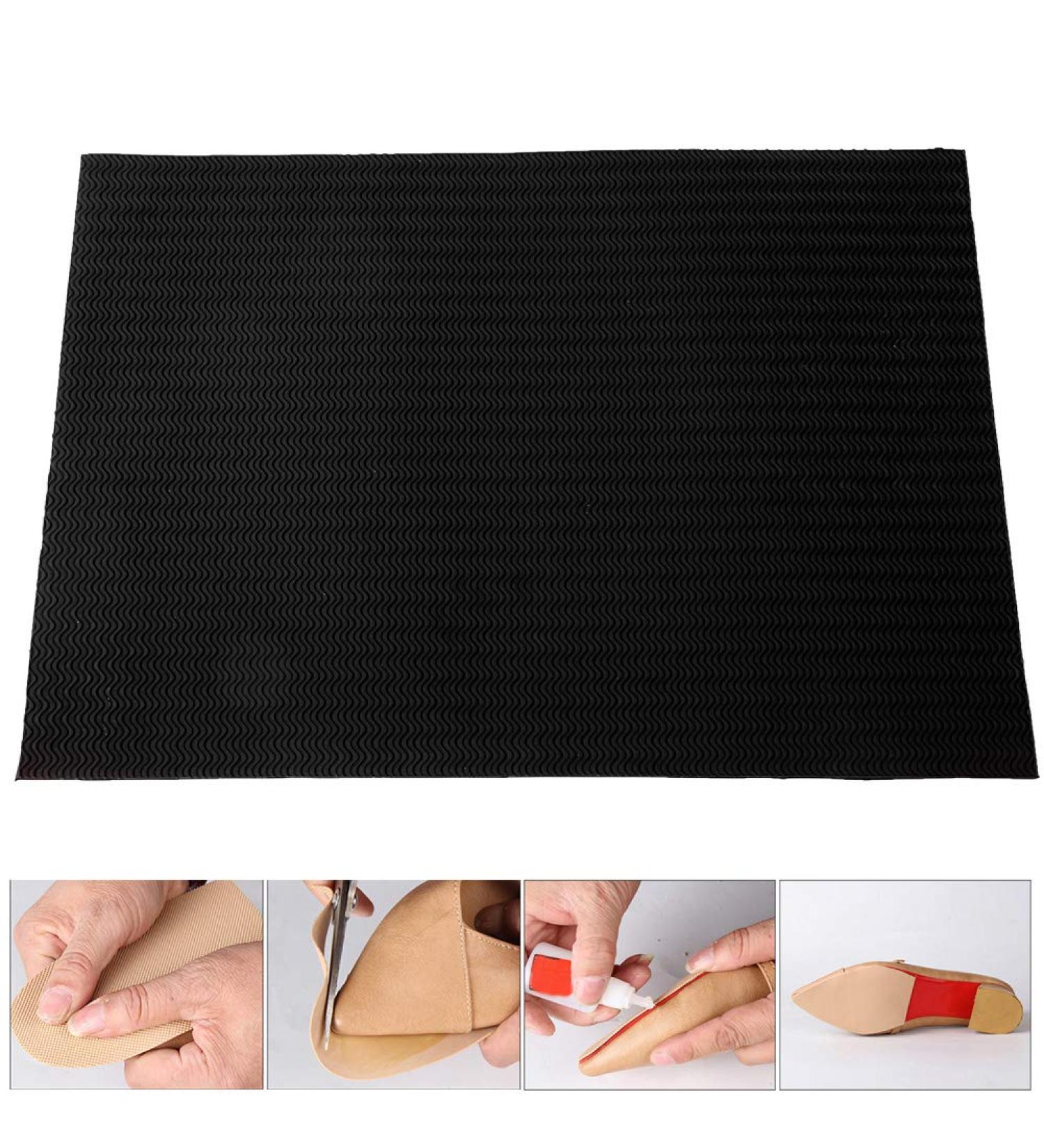 Rubber Sole Repair Sheet - Wear Resistant Anti-Slip Shoe Bottom Pad (Black) - Buy Online on GoSupps.com