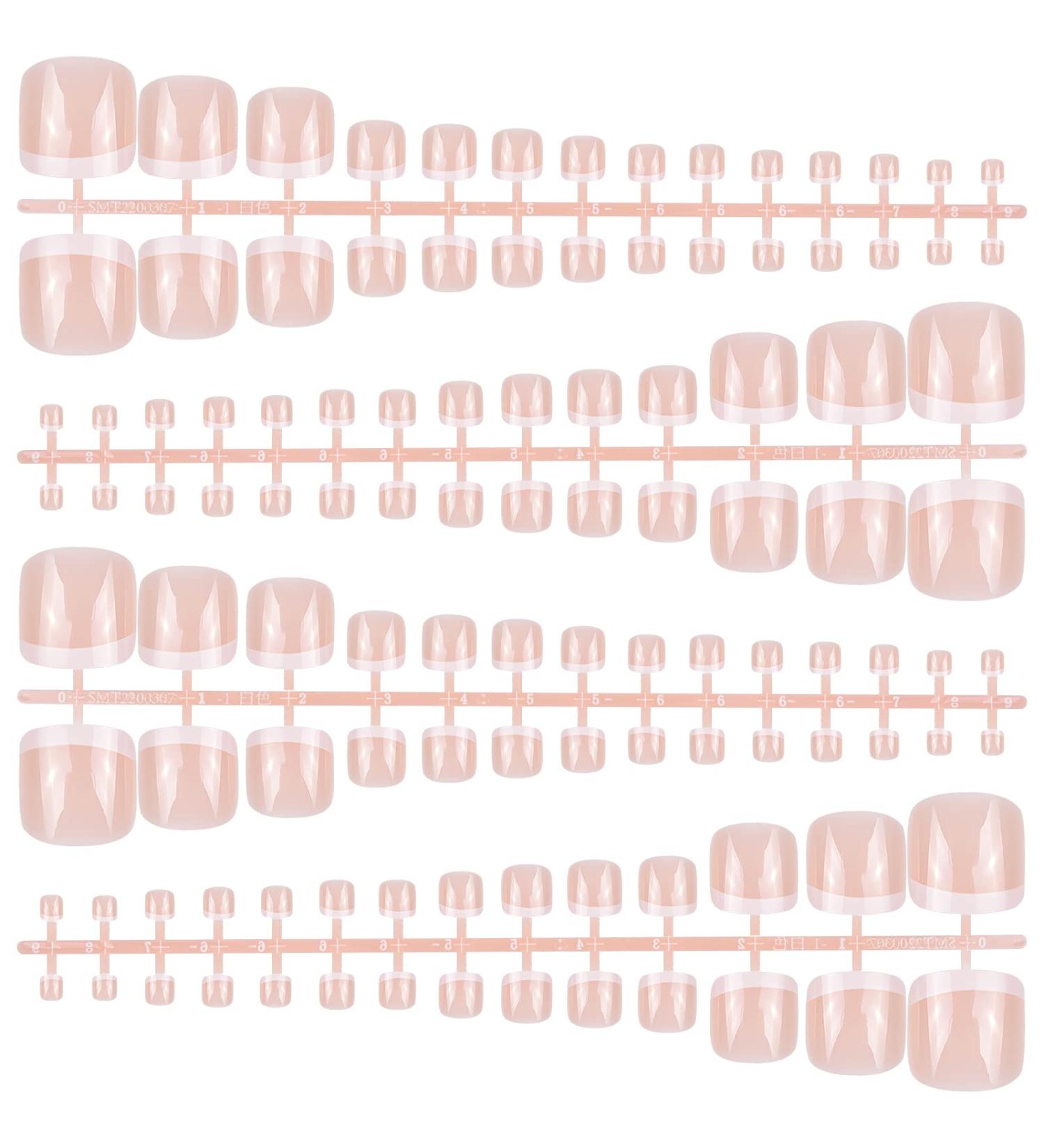 Buy Smatime 112 Pcs French False Toenails - Full Cover Nail Tips for Women & Girls | DIY Manicure Decoration | International Shipping Available - Buy Online on GoSupps.com