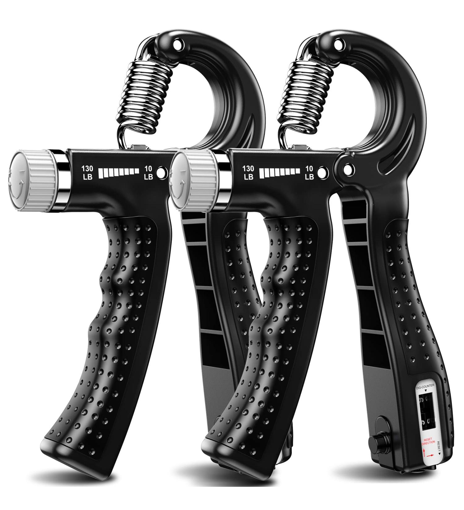Adjustable KDG Hand Trainer Set - 5-60 kg Resistance Finger & Grip Strength Trainer for Forearm Muscle Development - Black - Buy Online on GoSupps.com
