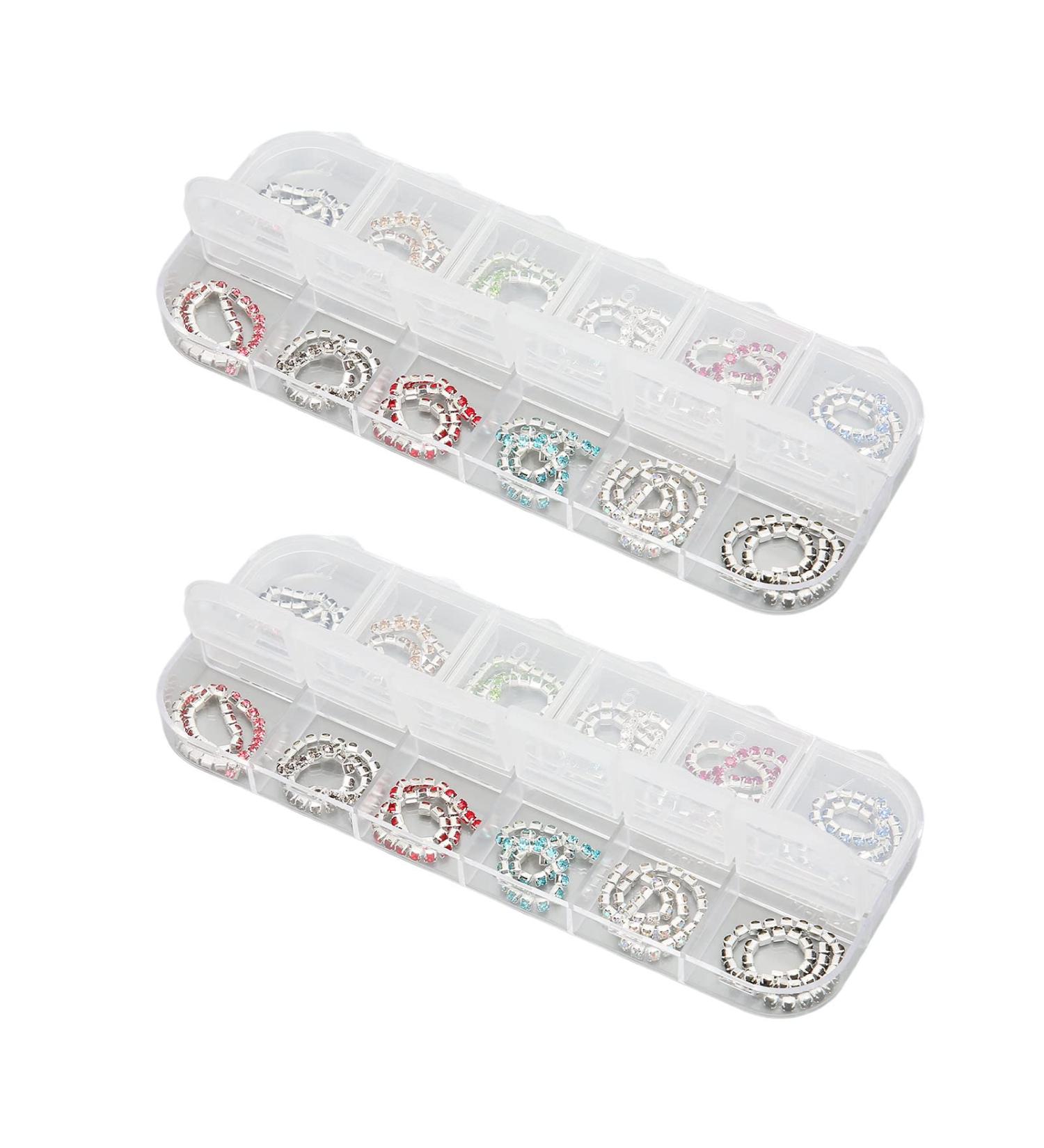 Sonew 2 Boxes Nail Art Chains 12 Colors Metal Nail Rhinestones Chains Shining Nail Charms Decoration for Salon - Buy Online on GoSupps.com