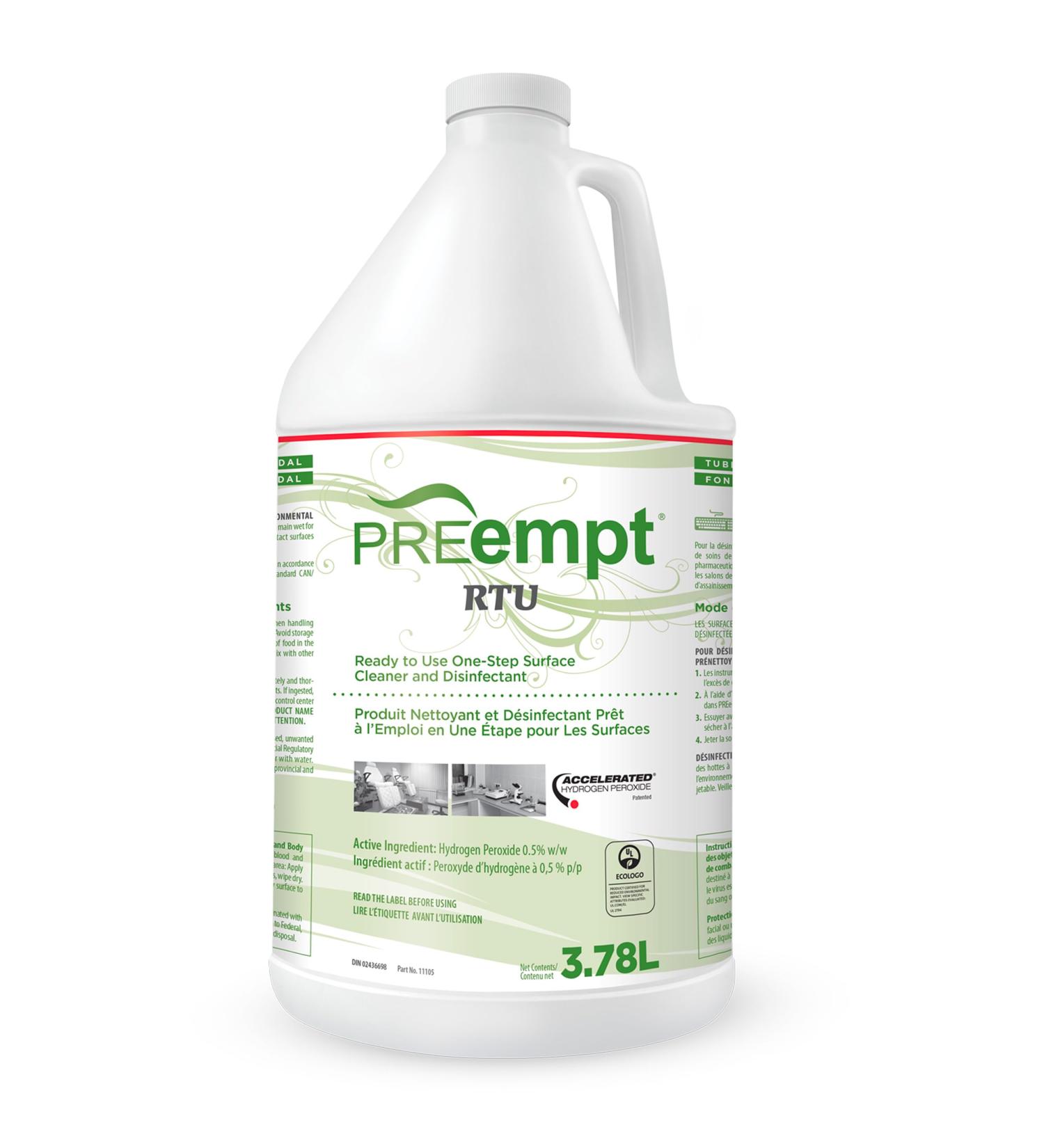 PREempt Ready-To-Use One Step Disinfectant Cleaner - All Purpose Disinfectant for Salons Spas Clinics Studios (3.78 Liter) 3.78 l (Pack of 1) - Buy Online on GoSupps.com