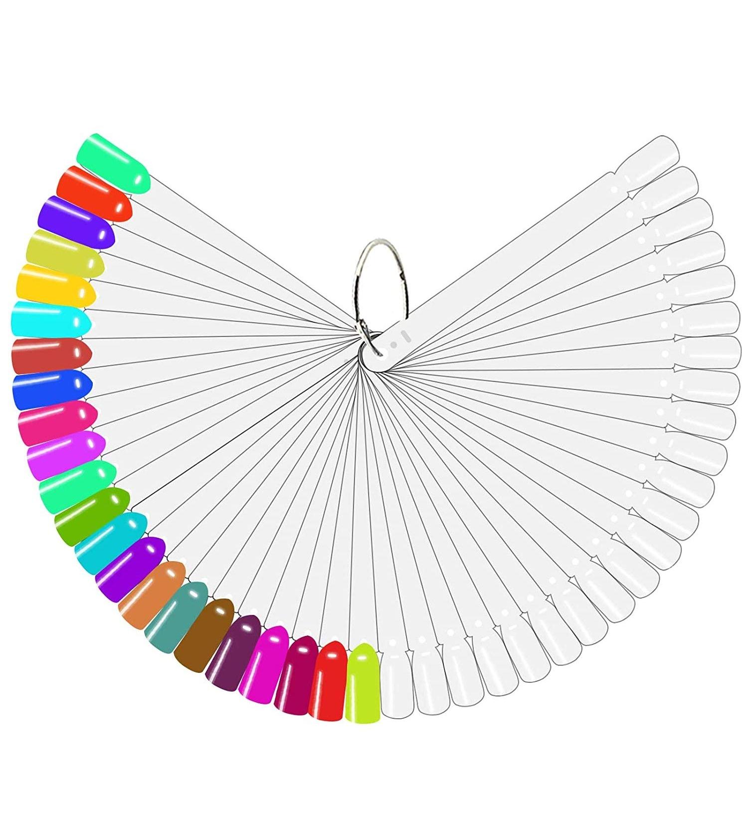 50 Pieces Nail Art Tip Ring Set Nail Color Display Glue Nail Color Wheel & Pattern for Nail Polish | Perfect for Nail Salons & DIY Art - Buy Online on GoSupps.com