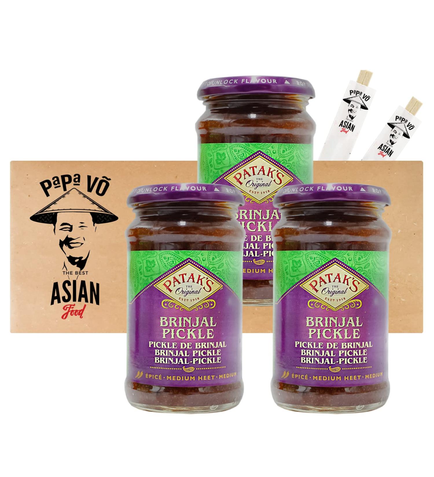 Buy Patak's Brinjal Auberginen Pickle 3-Pack (3x312g) | Authentic Indian Flavor | International Shipping Available - Buy Online on GoSupps.com