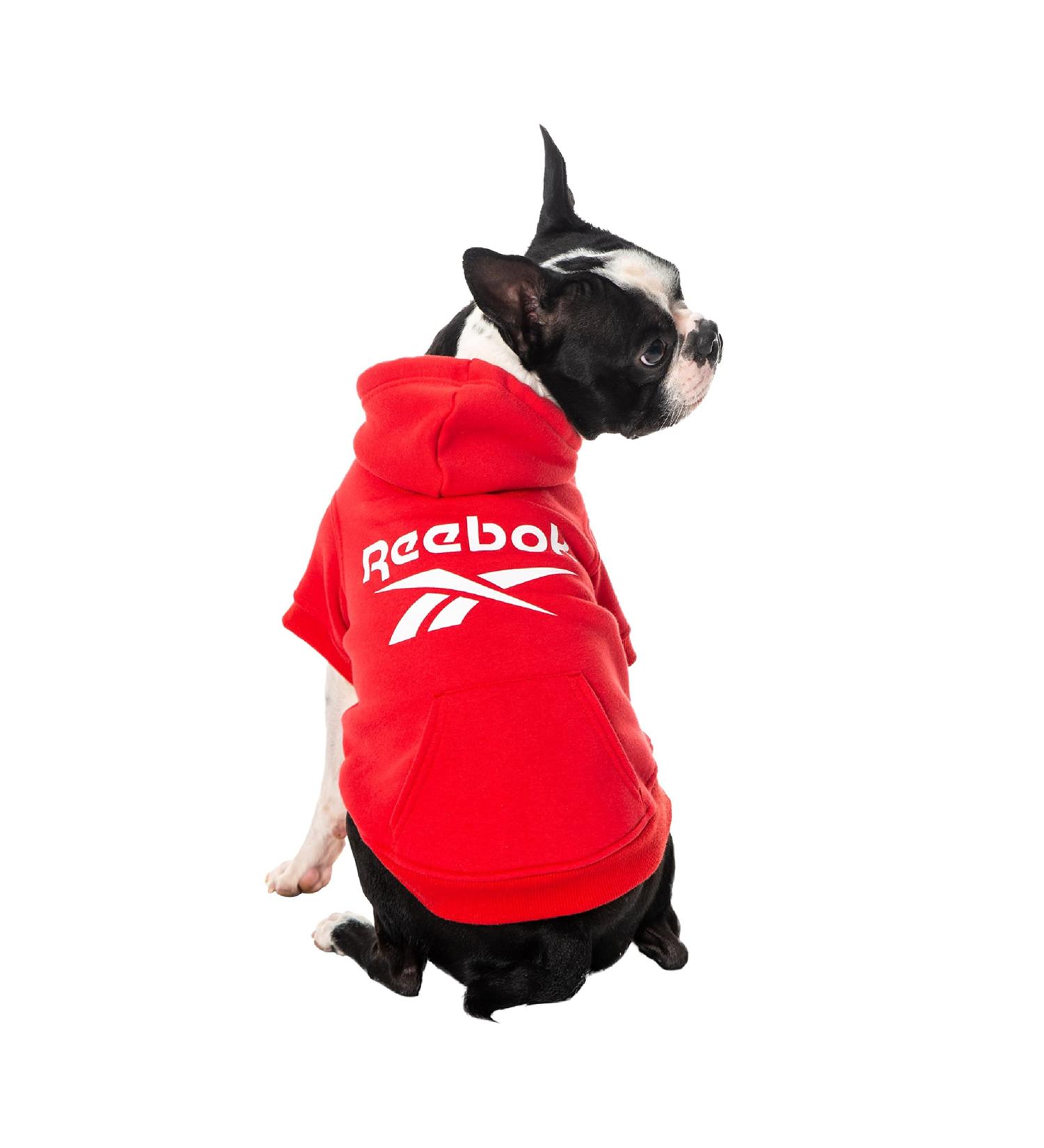 Reebok Red Fleece Dog Hoodie with Leash Hole | Premium Winter Sweater for Small, Medium, and Large Dogs - Buy Online on GoSupps.com