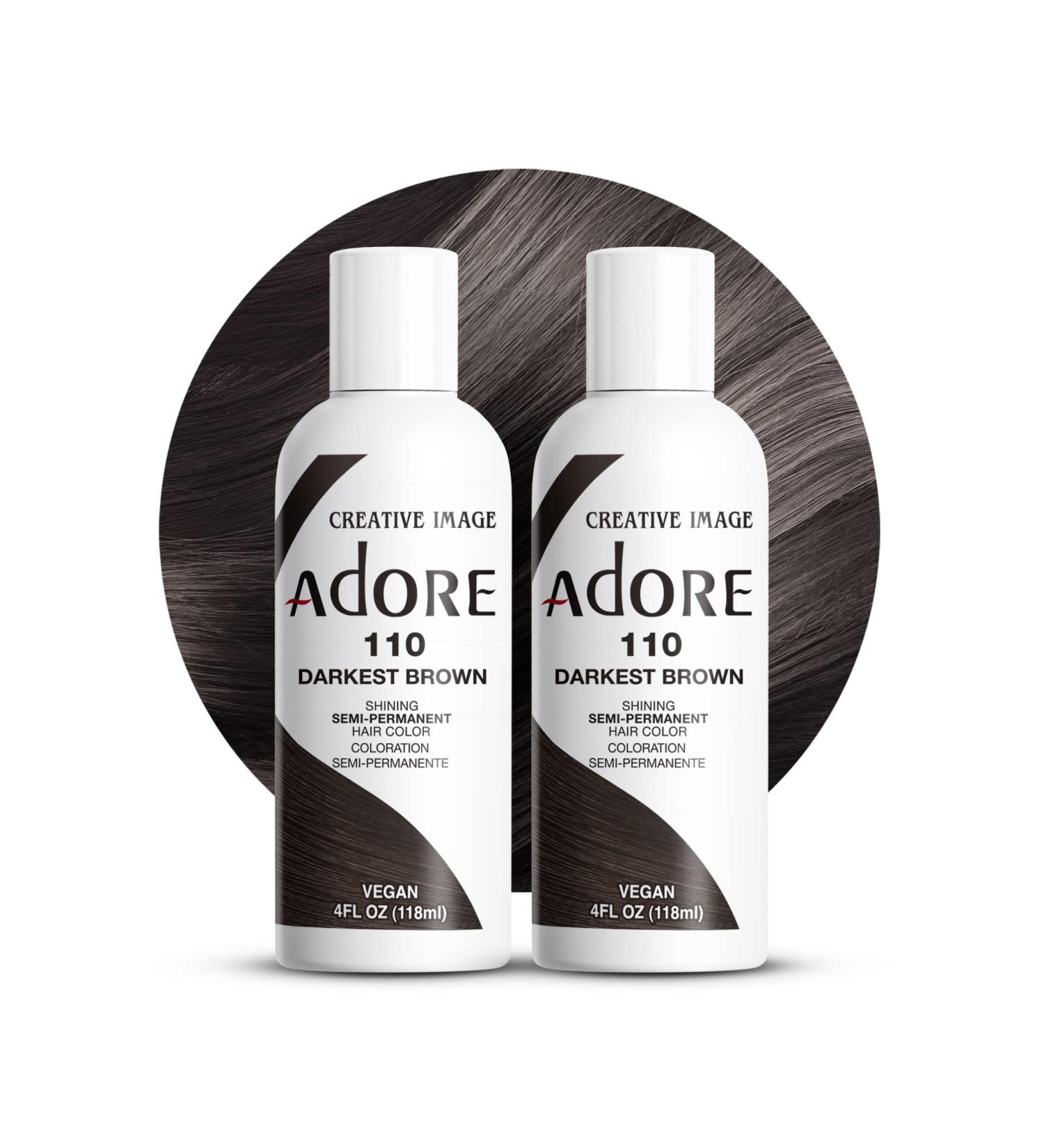 Adore Vegan & Cruelty-Free Hair Dye - 110 Darkest Brown 4 Fl Oz (Pack of 2) - Buy Online on GoSupps.com