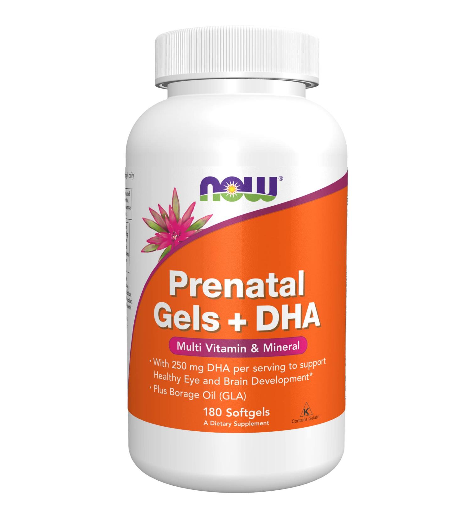 Prenatal Gels + DHA with 250mg per Serving & GLA - 180 Softgels - Buy Online on GoSupps.com