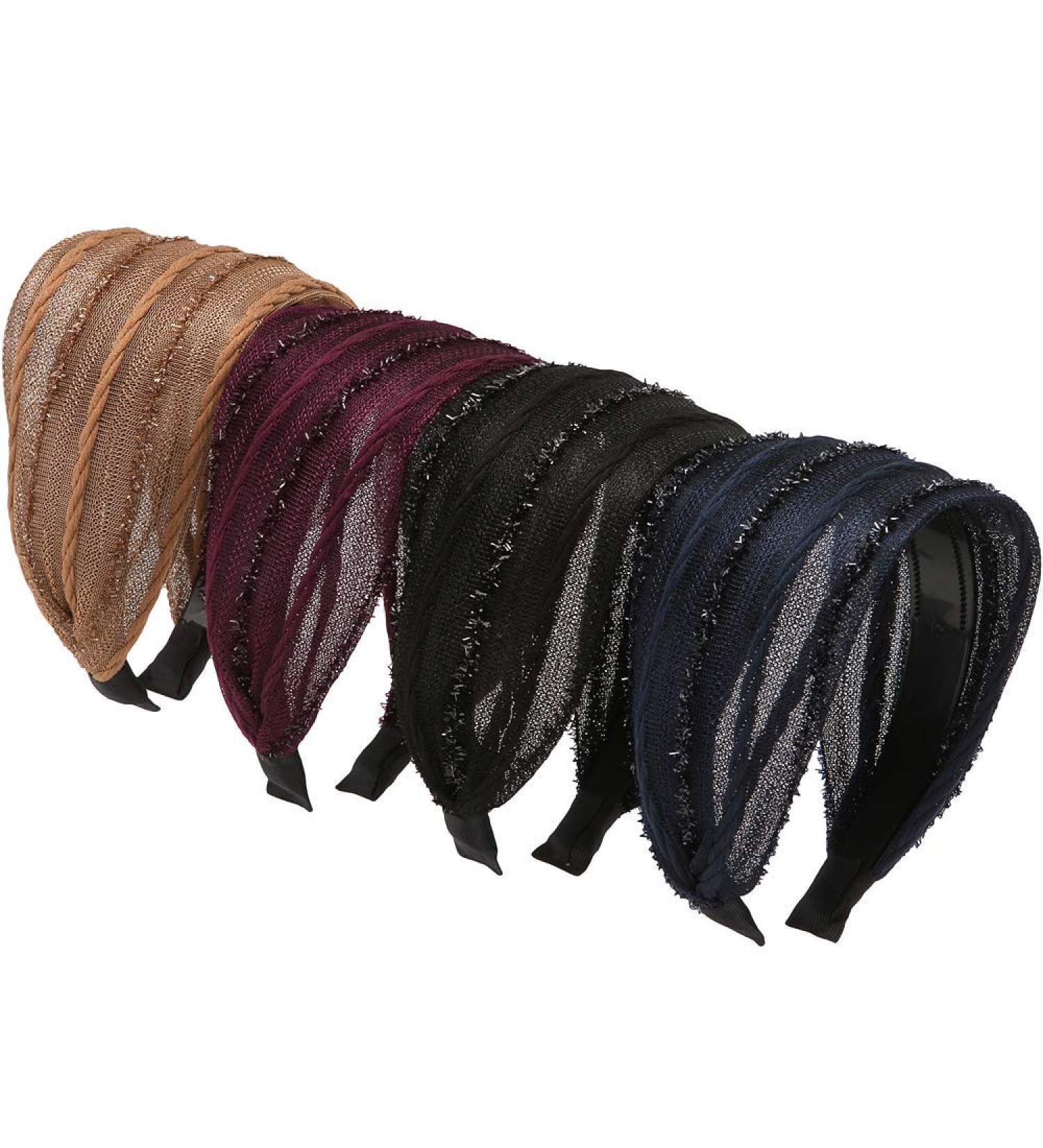 Loneedy 4pcs Women Wide Teeth Headbands - Pleated Cloth Fabric Hair Bands Stylish Girls Accessories for All Hair Types - Buy Online on GoSupps.com