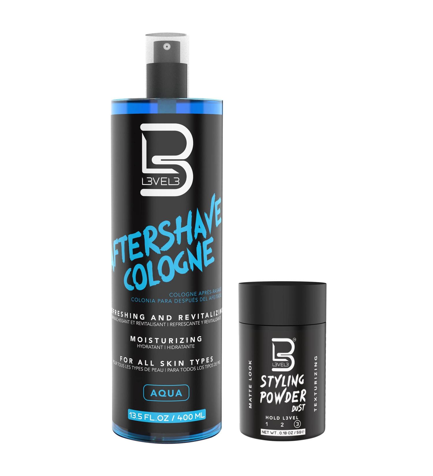 L3 Level 3 After Shave Spray Cologne - Softens Skin - Refreshes and Relieves Face and Skin - Styling Powder Included Aqua - Buy Online on GoSupps.com